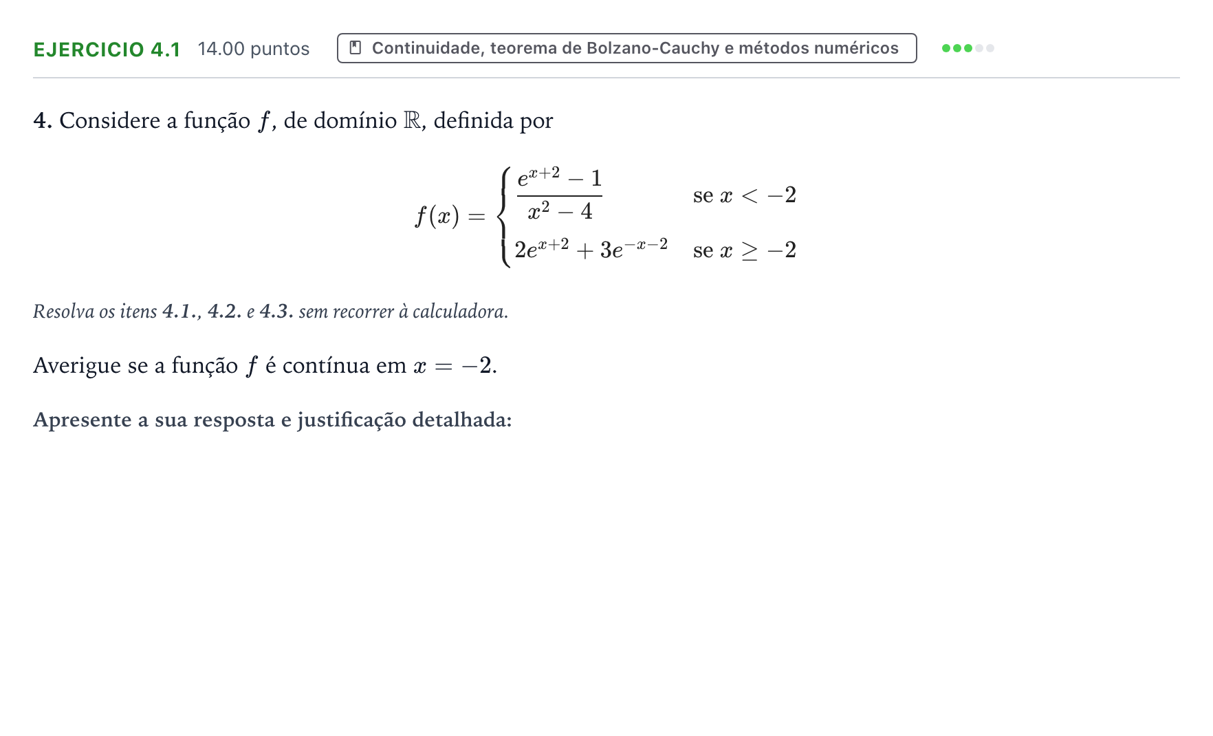 Enunciado: Exercício 4.1 · Exame Nacional Matemática A Época especial 2026