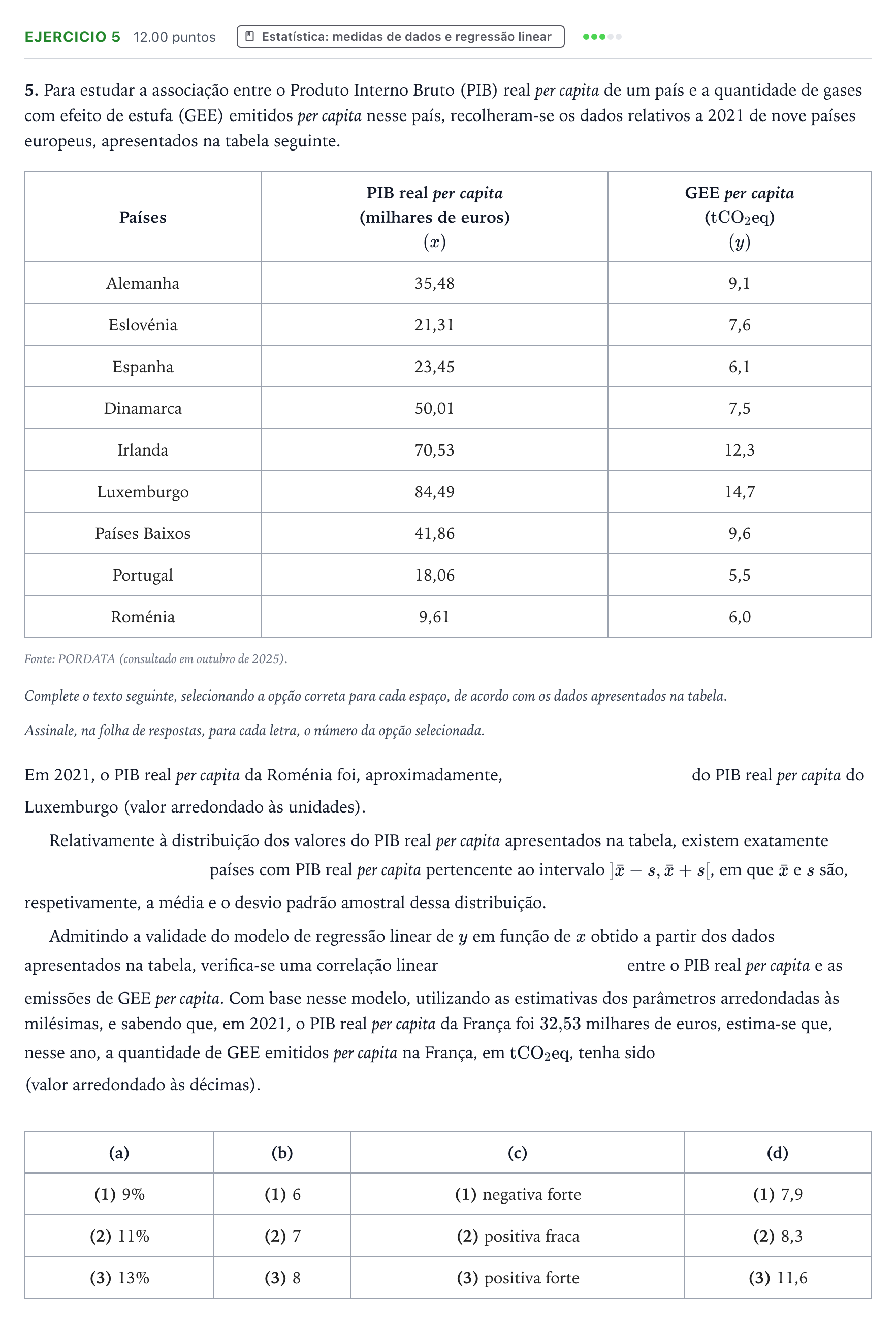 Enunciado: Exercício 5 · Exame Nacional Matemática A Época especial 2026