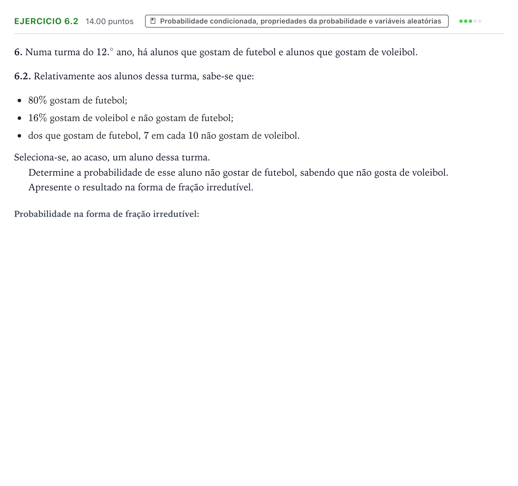 Enunciado: Exercício 6.2 · Exame Nacional Matemática A Época especial 2026