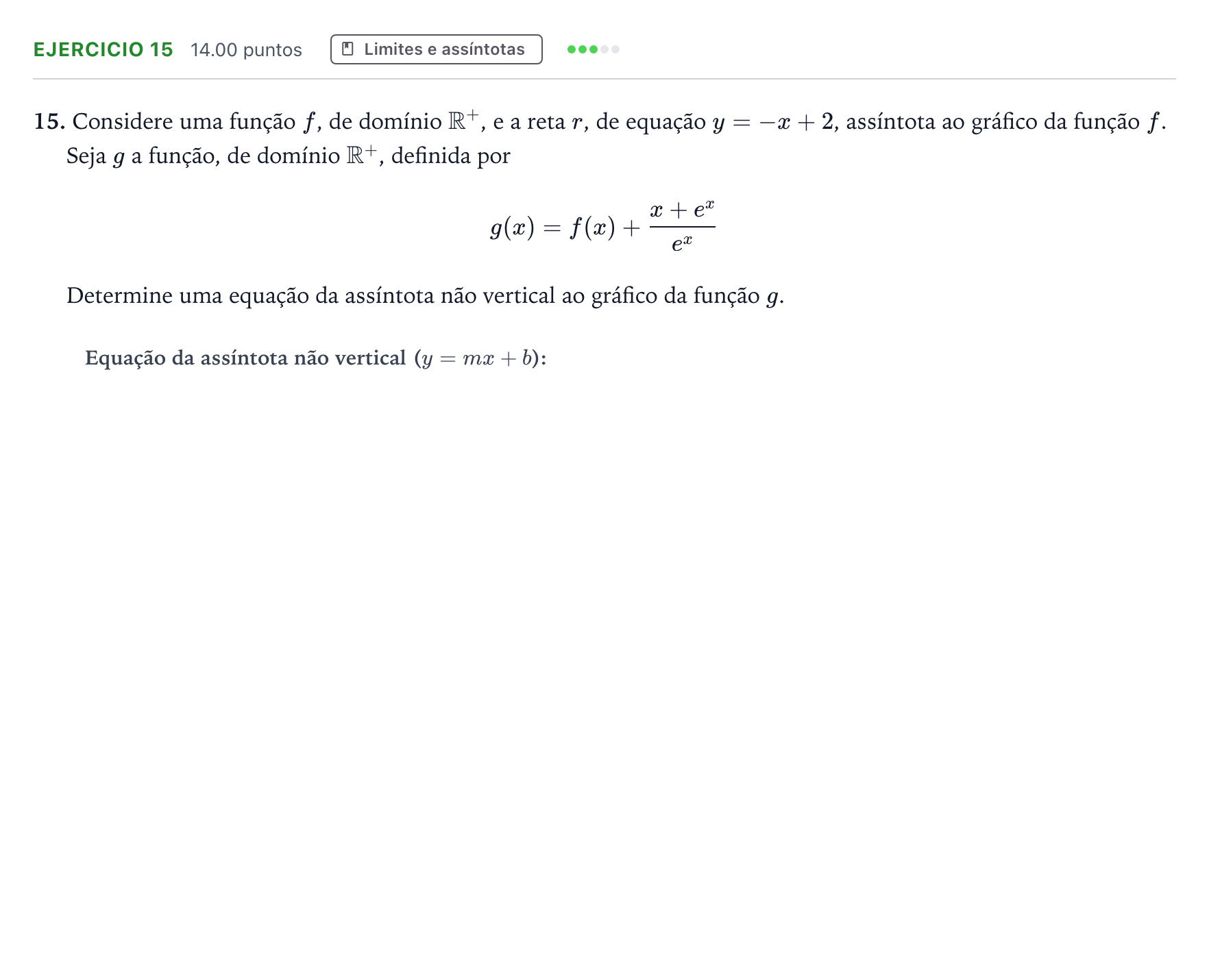 Enunciado: Exercício 15 · Exame Nacional Matemática A 2.ª fase 2026