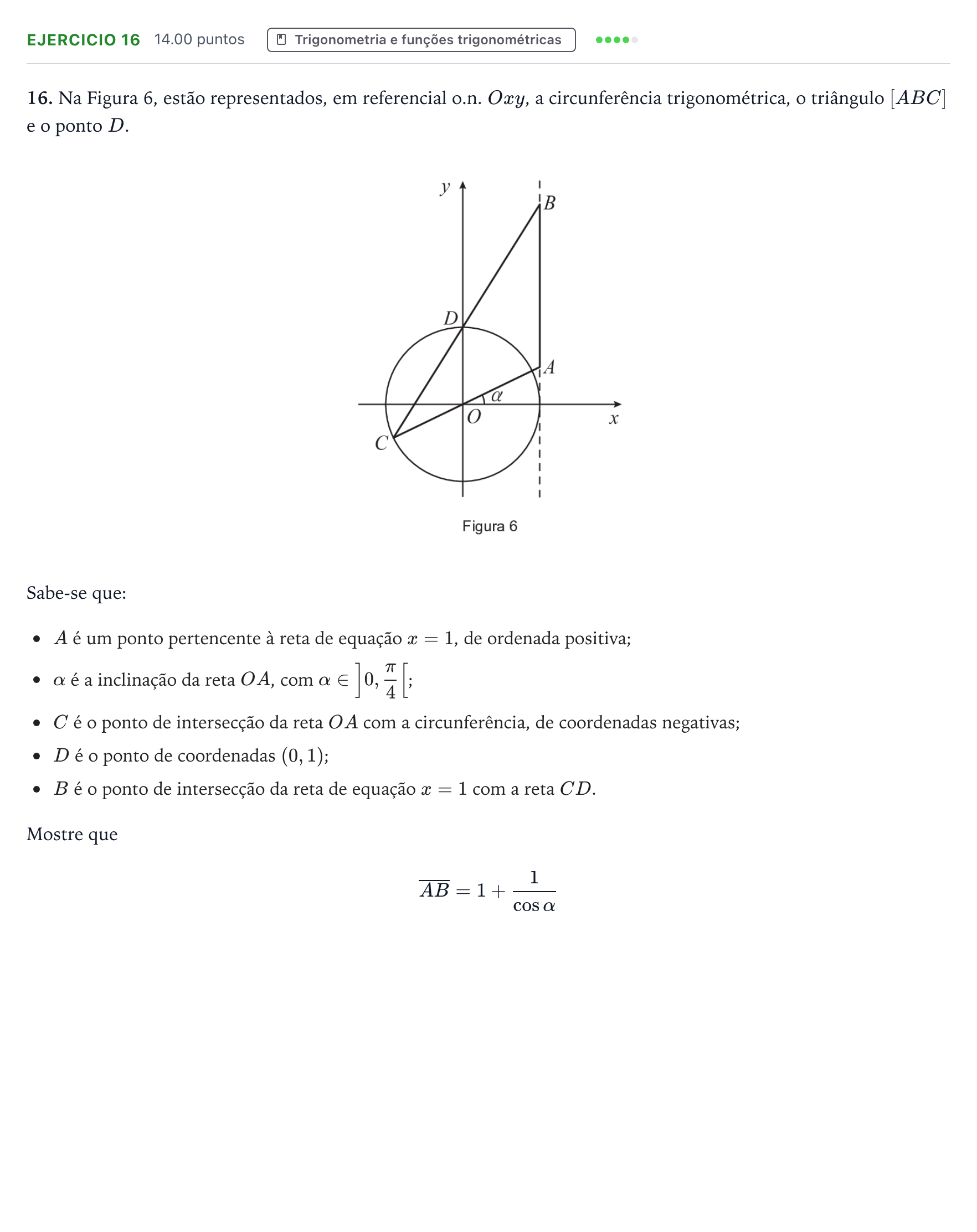 Enunciado: Exercício 16 · Exame Nacional Matemática A 2.ª fase 2026