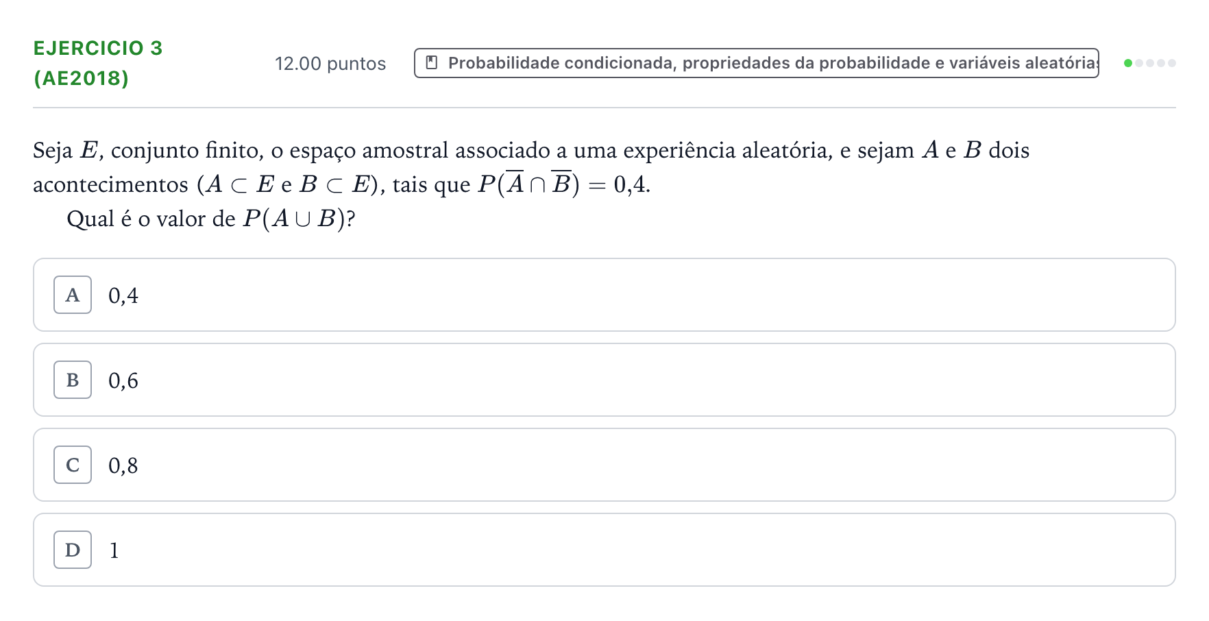 Enunciado: Exercício 3 (AE2018) · Exame Nacional Matemática A 2.ª fase 2026