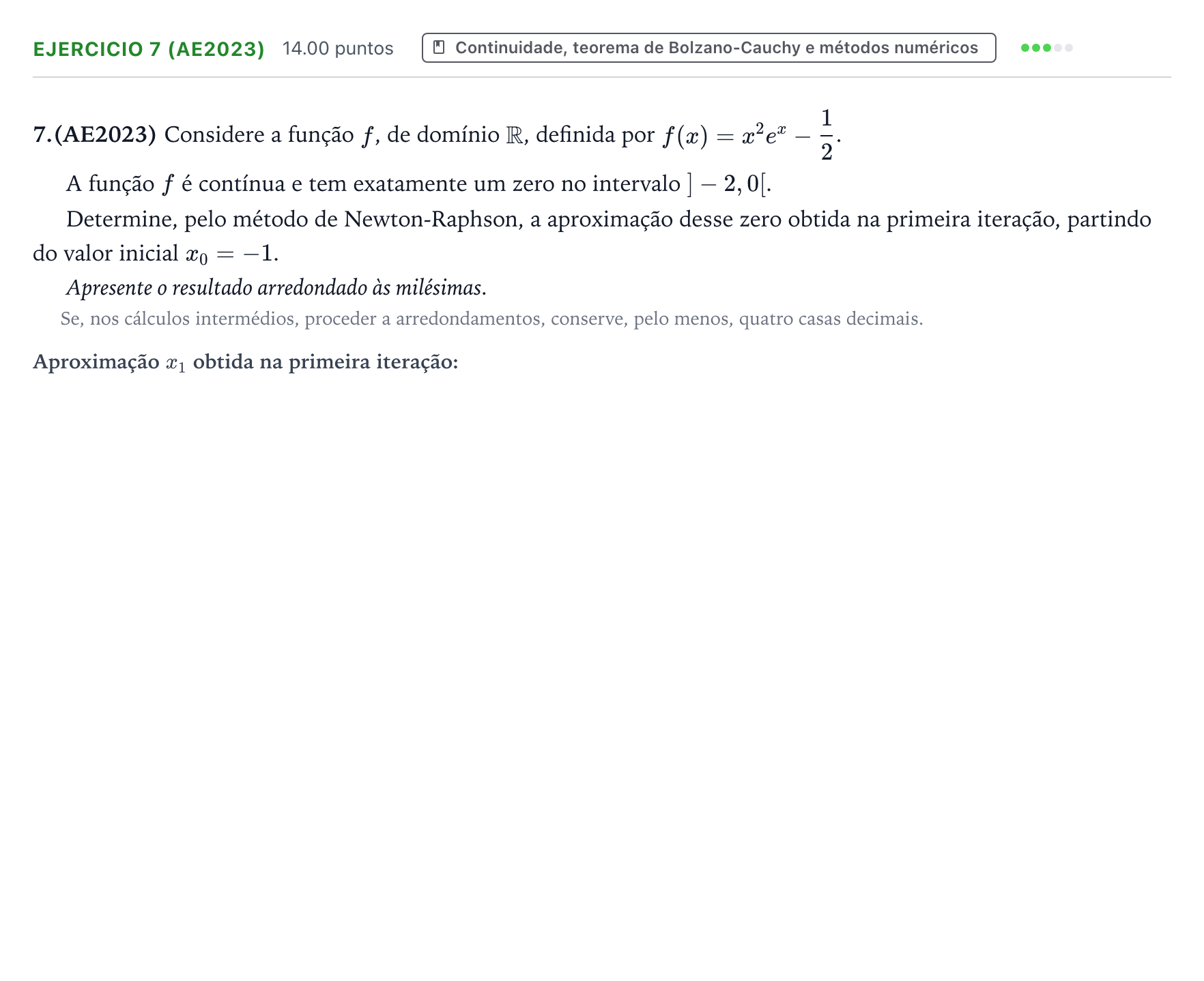 Enunciado: Exercício 7 (AE2023) · Exame Nacional Matemática A 2.ª fase 2026