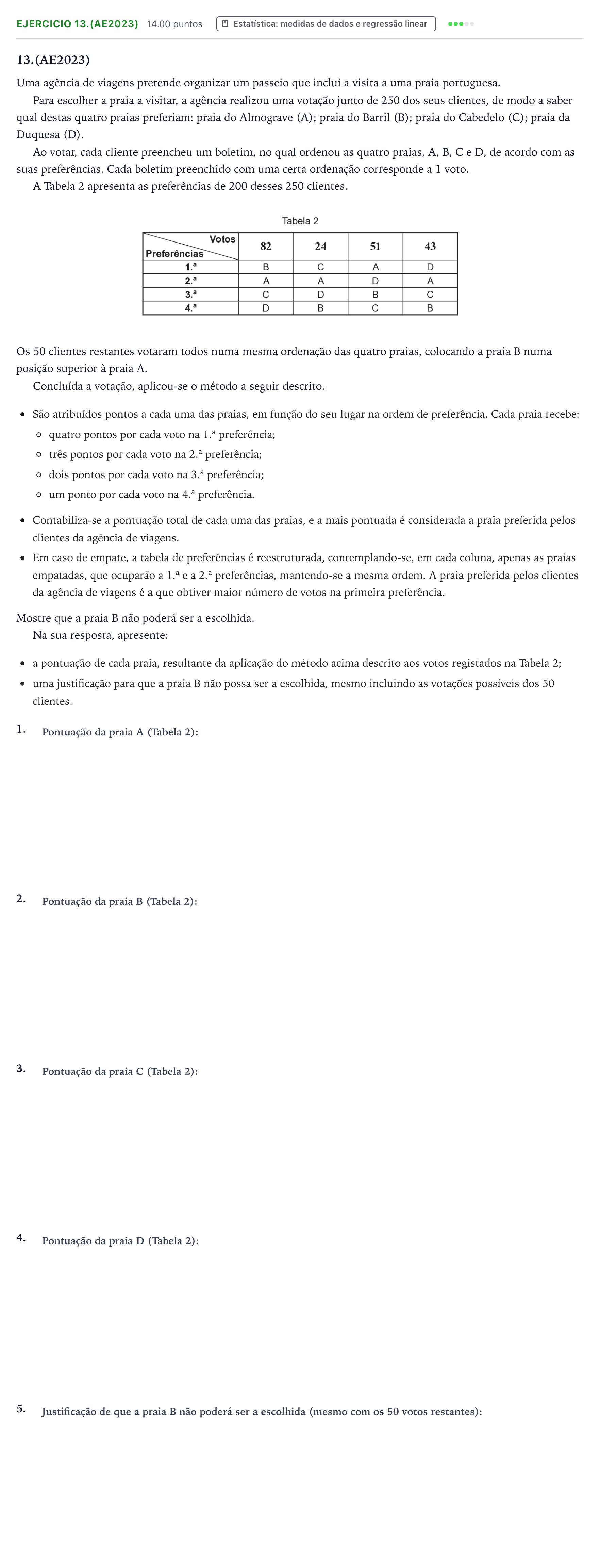 Enunciado: Exercício 13.(AE2023) · Exame Nacional Matemática A 1.ª fase 2026