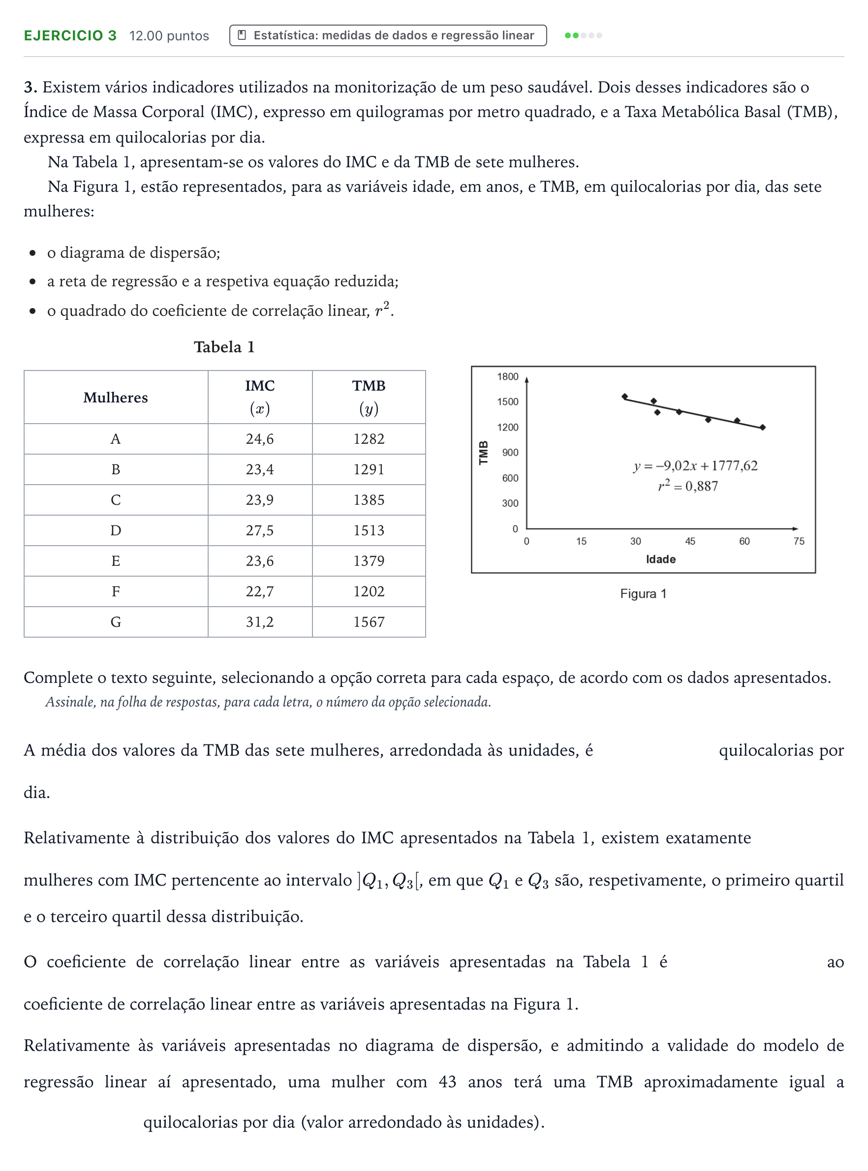 Enunciado: Exercício 3 · Exame Nacional Matemática A 1.ª fase 2026