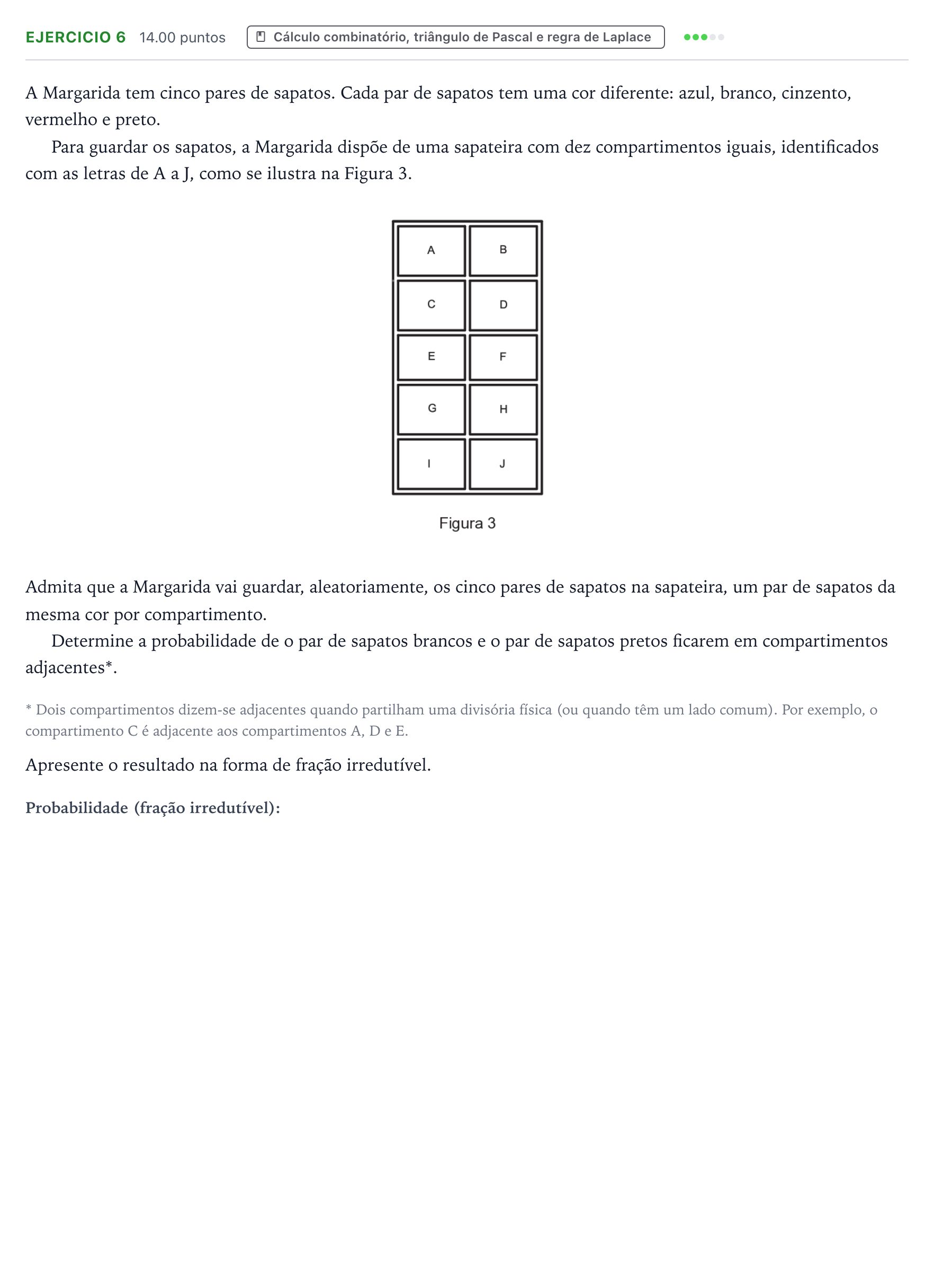 Enunciado: Exercício 6 · Exame Nacional Matemática A 1.ª fase 2026