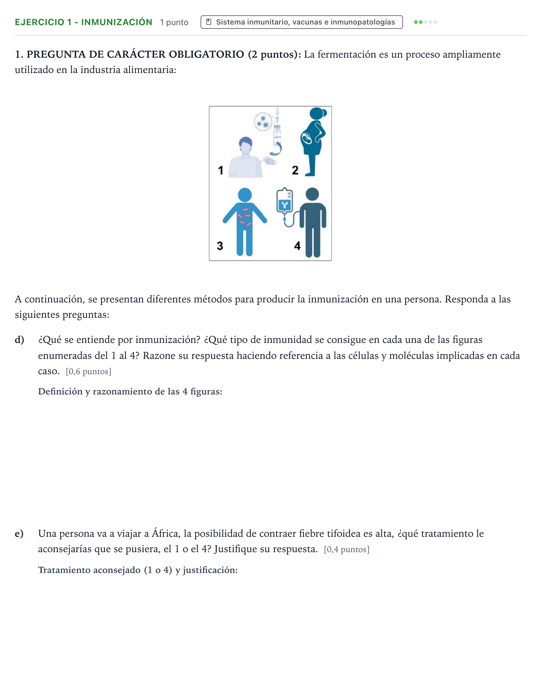 Enunciado: Ejercicio 1 - Inmunización · Biología PAU Aragón Extraordinaria 2025