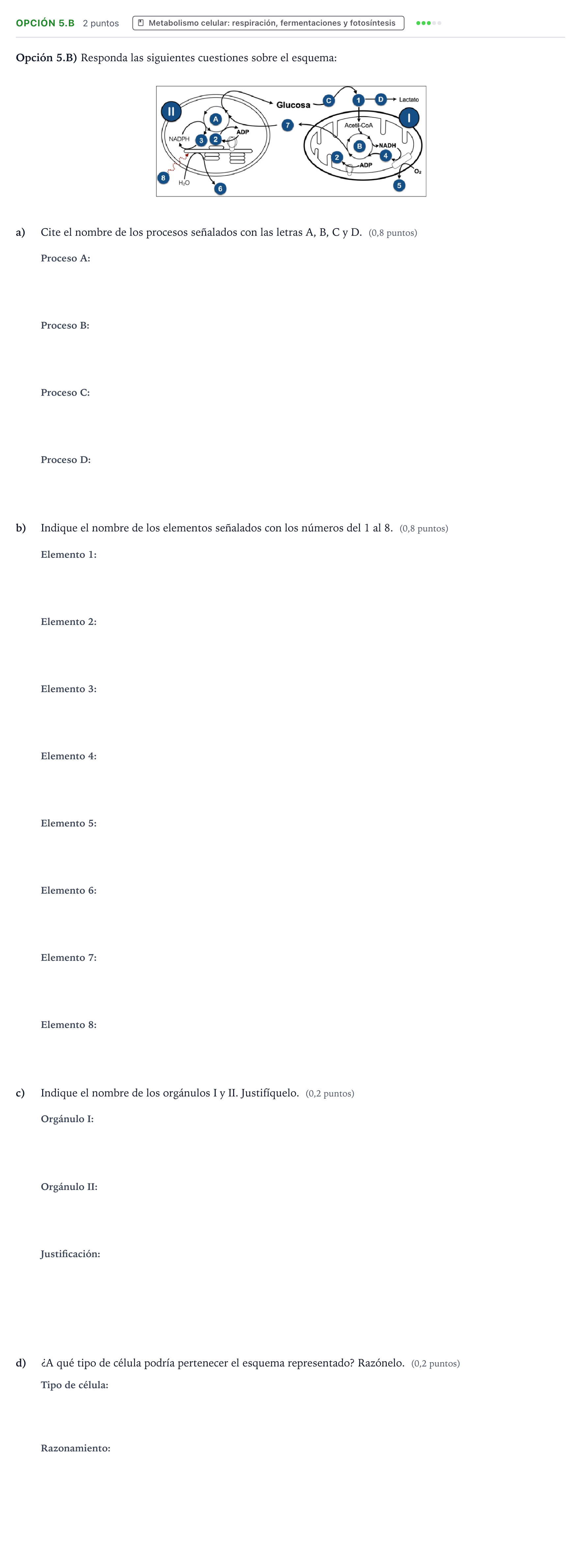 Enunciado: Opción 5.B · Biología PAU Aragón Extraordinaria 2025