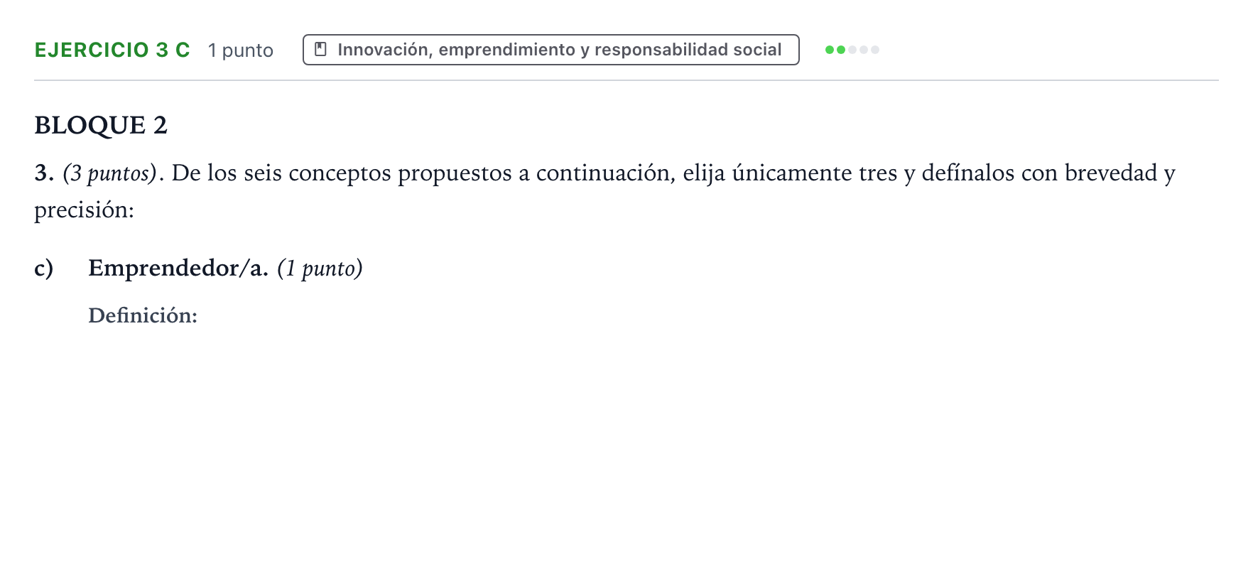 Enunciado: Ejercicio 3 c · Empresa y Diseño de Modelos de Negocio PAU Aragón Extraordinaria 2025