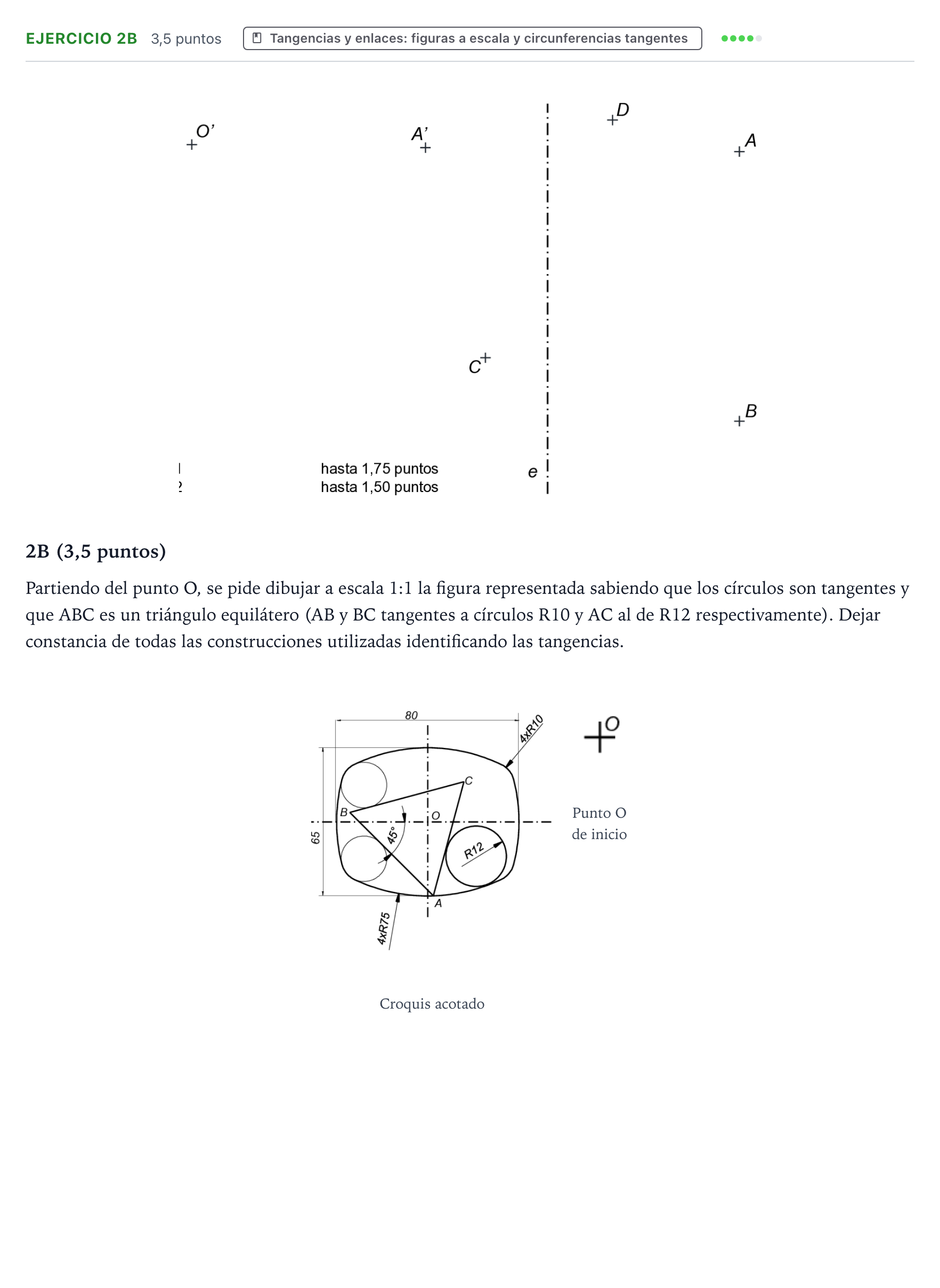Enunciado: Ejercicio 2B · Dibujo técnico II PAU Aragón Ordinaria 2025