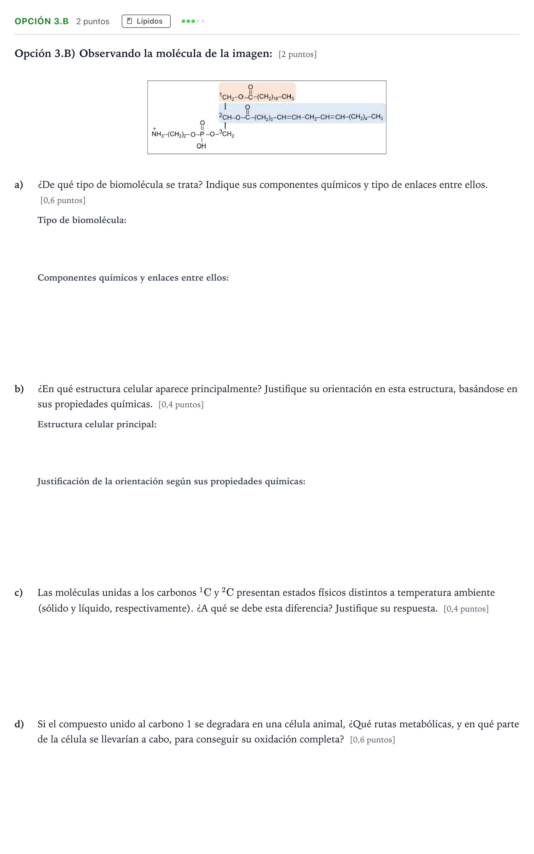 Enunciado: Opción 3.B · Biología PAU Aragón Ordinaria 2025