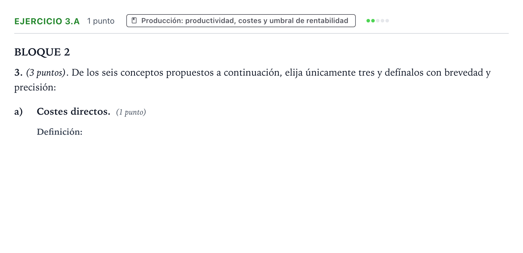 Enunciado: Ejercicio 3.a · Empresa y Diseño de Modelos de Negocio PAU Aragón Ordinaria 2025