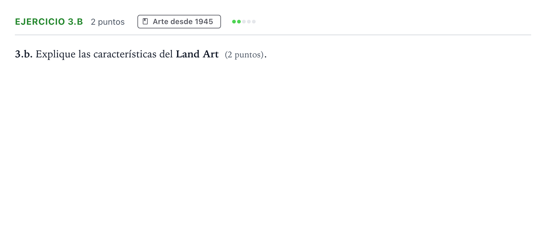 Enunciado: Ejercicio 3.b · Fundamentos Artísticos PAU Aragón Extraordinaria 2025