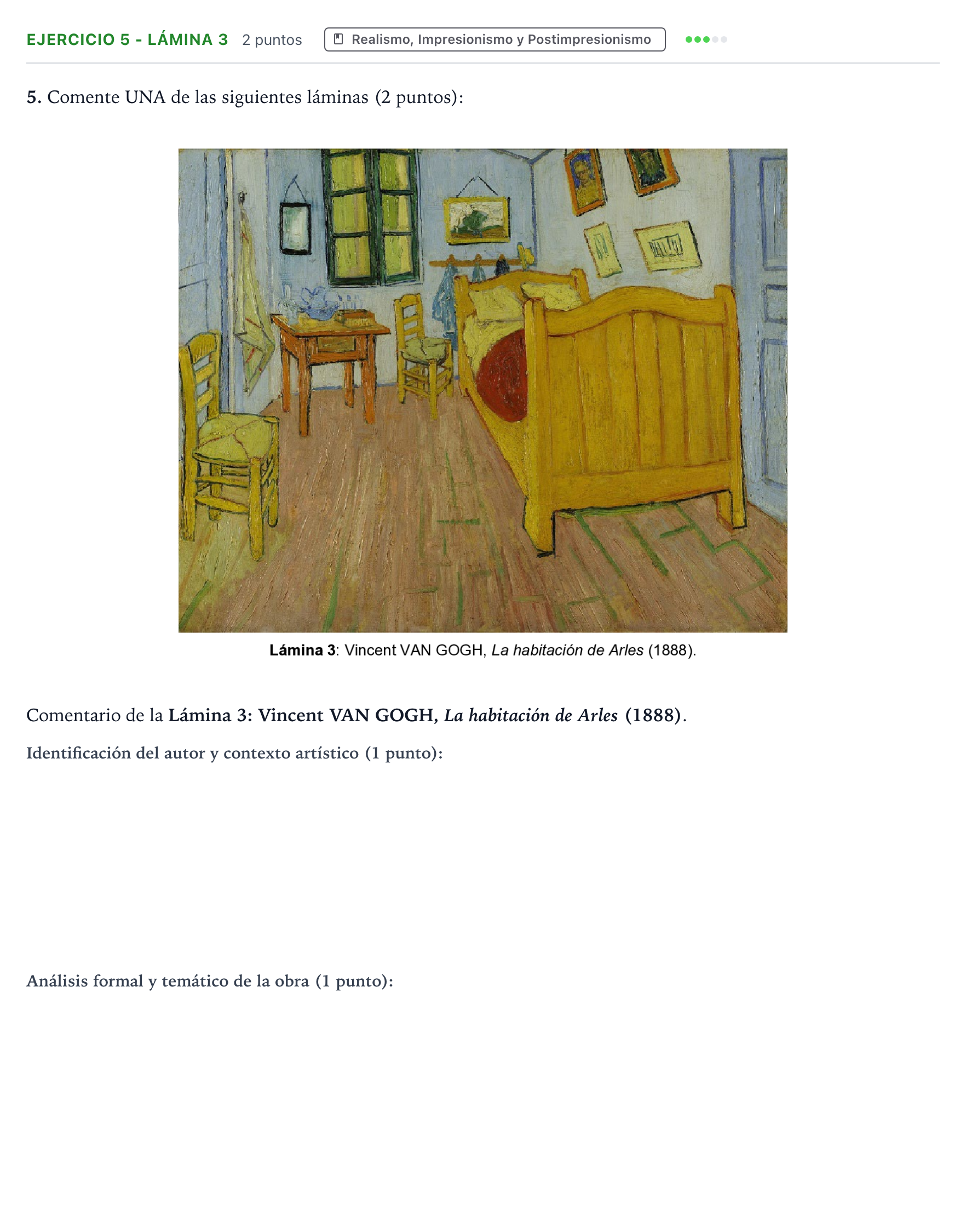 Enunciado: Ejercicio 5 - Lámina 3 · Fundamentos Artísticos PAU Aragón Extraordinaria 2025