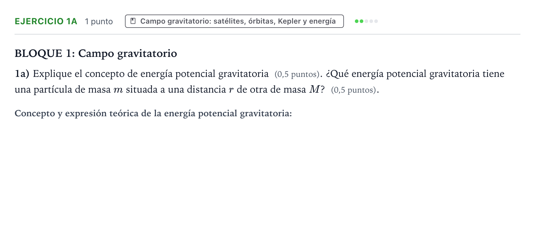 Enunciado: Ejercicio 1a · Física PAU Aragón Extraordinaria 2025
