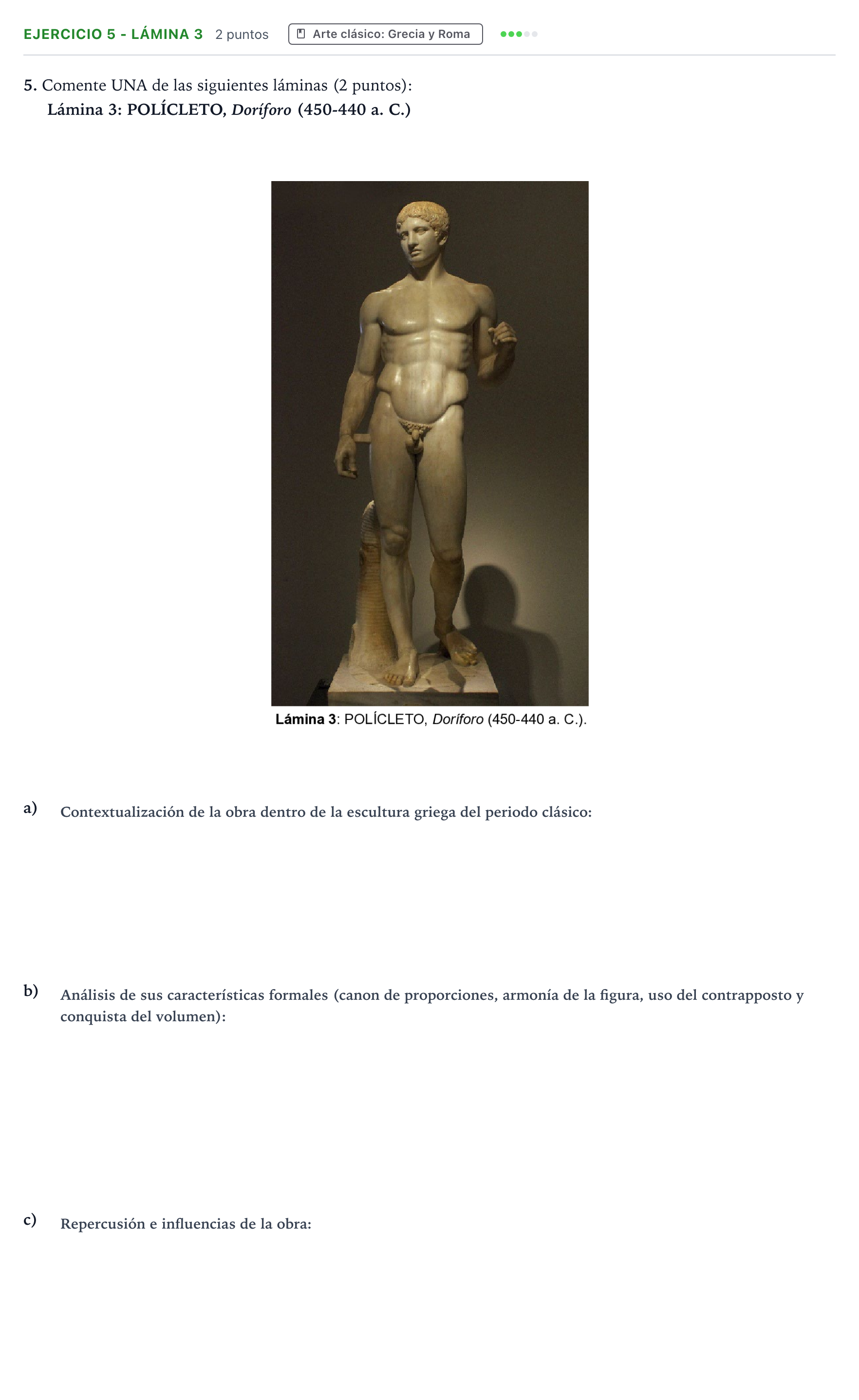 Enunciado: Ejercicio 5 - Lámina 3 · Fundamentos Artísticos PAU Aragón Ordinaria 2025