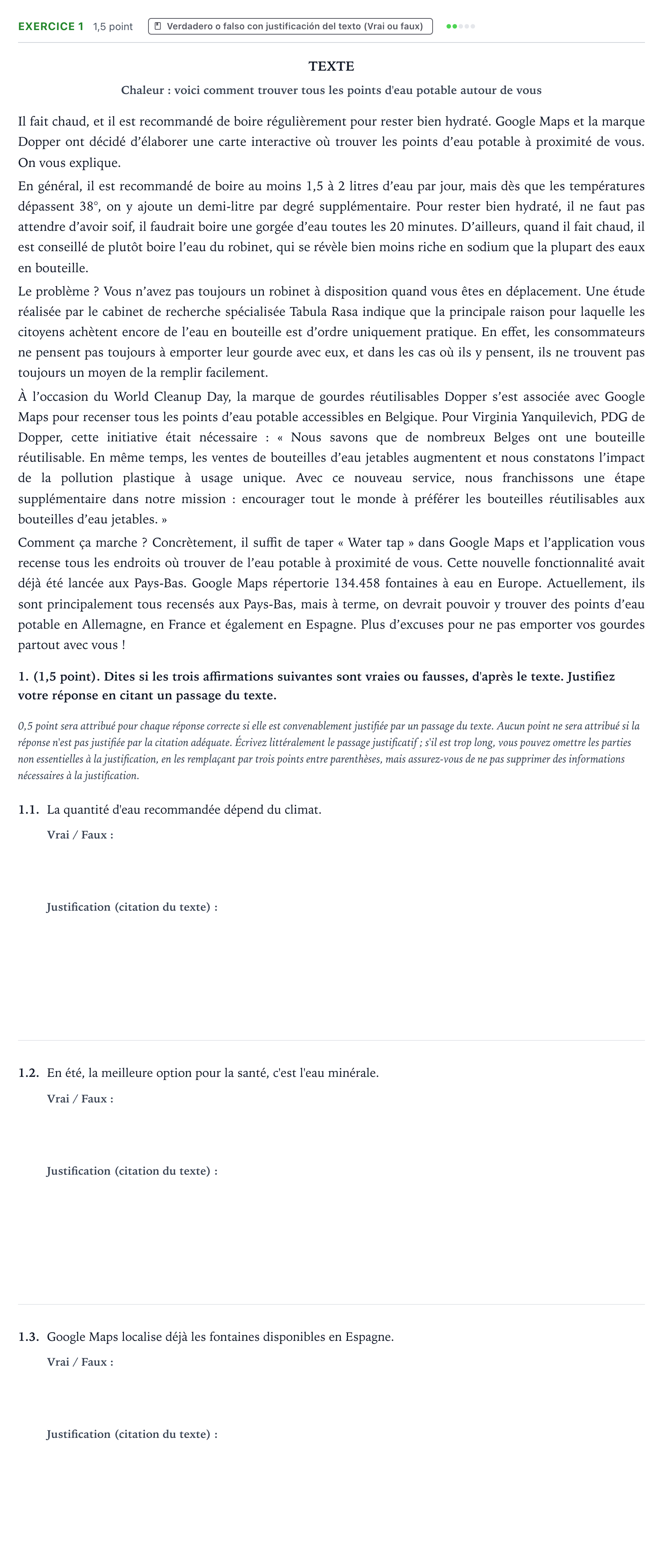 Enunciado: Problema 1 · Francés PAU Aragón Extraordinaria 2025