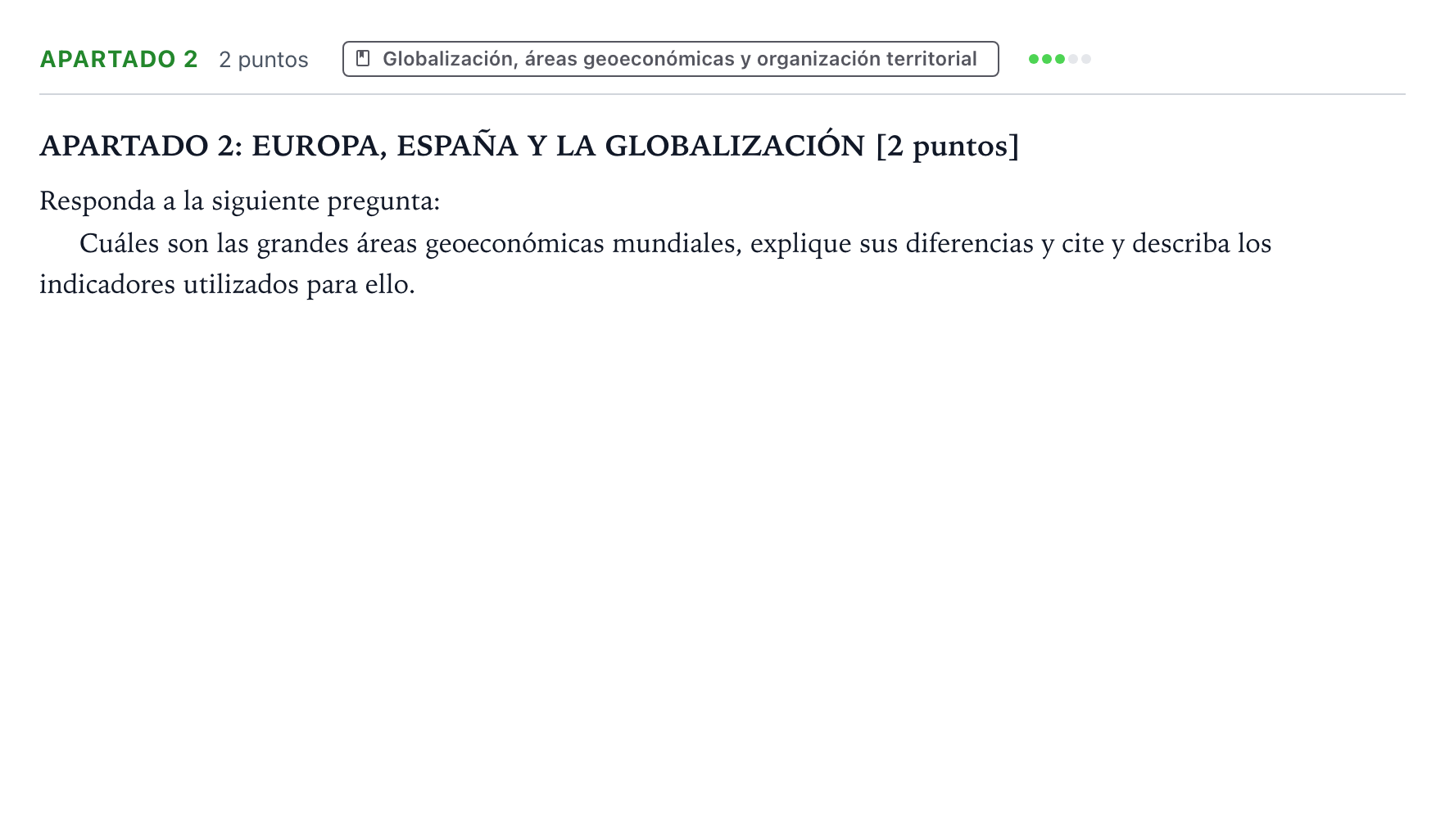 Enunciado: Apartado 2 · Geografía PAU Aragón Extraordinaria 2025
