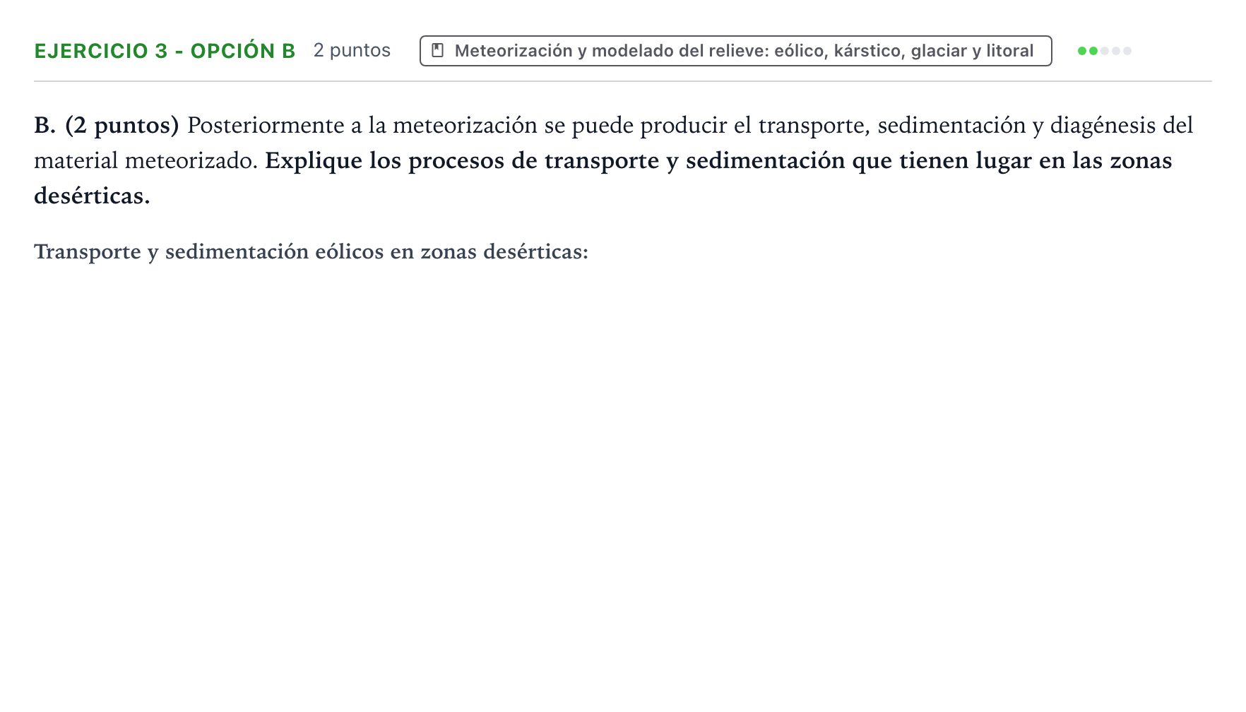 Enunciado: Ejercicio 3 - Opción B · Geología y Ciencias Ambientales PAU Aragón Extraordinaria 2025