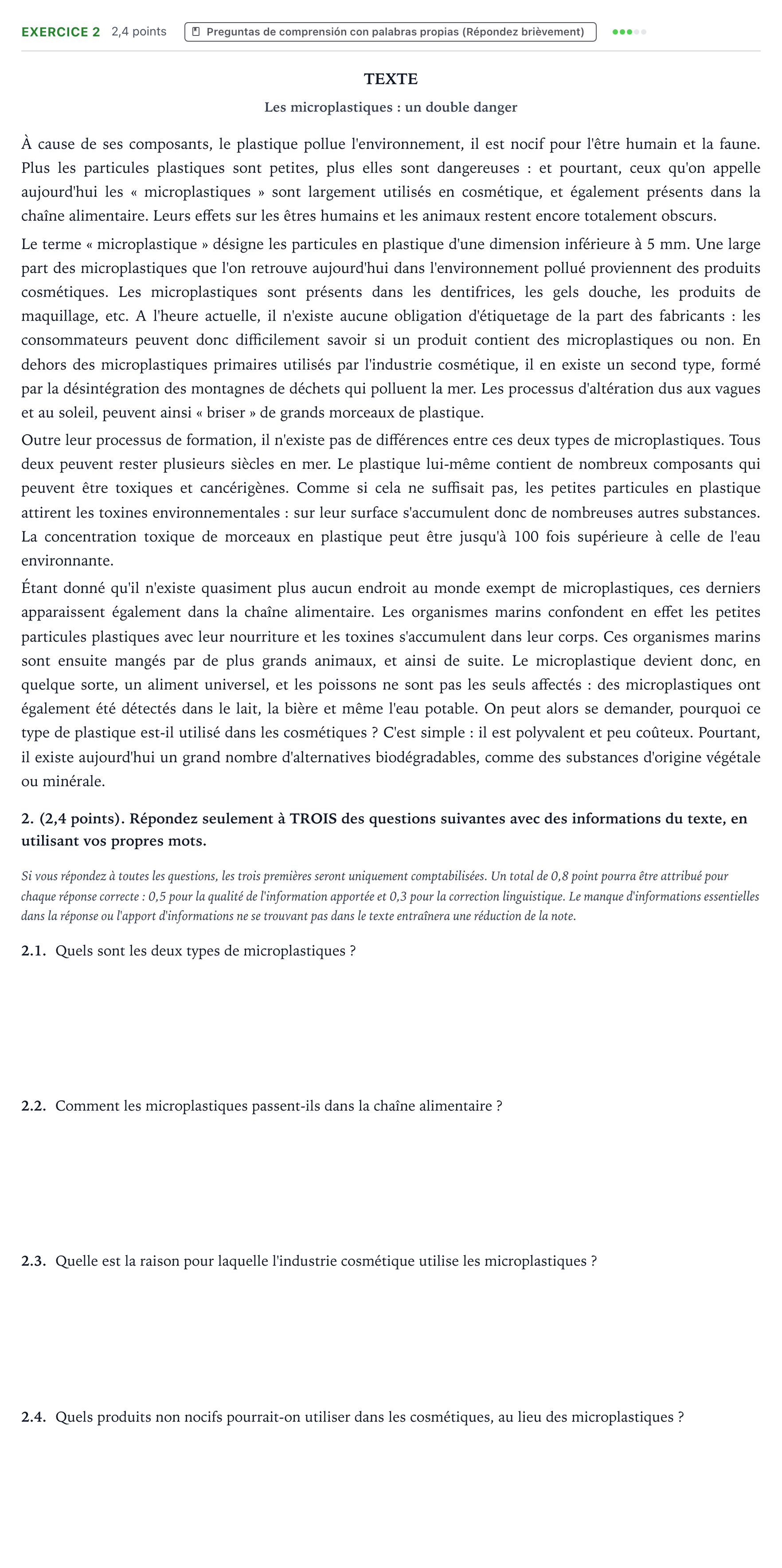 Enunciado: Problema 2 · Francés PAU Aragón Ordinaria 2025