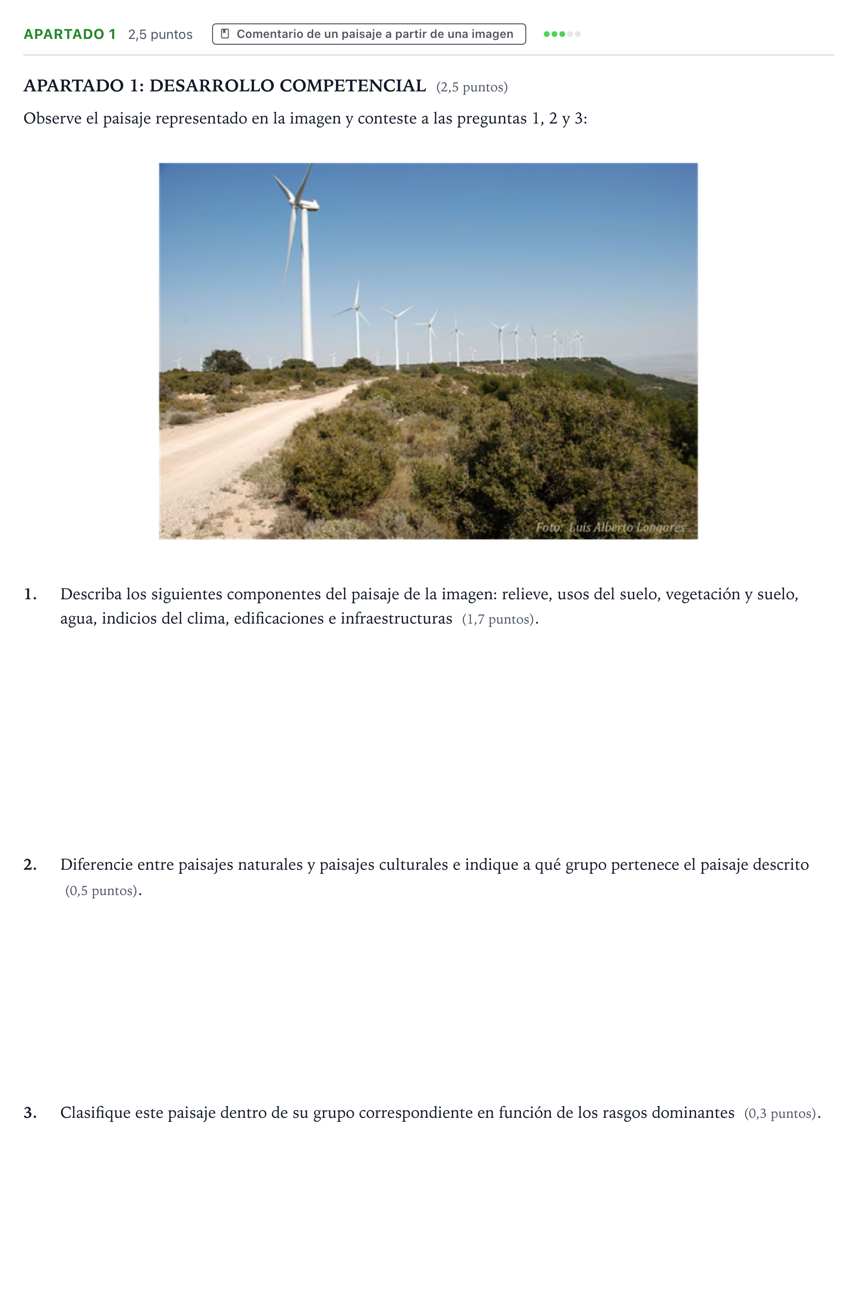 Enunciado: Apartado 1 · Geografía PAU Aragón Ordinaria 2025