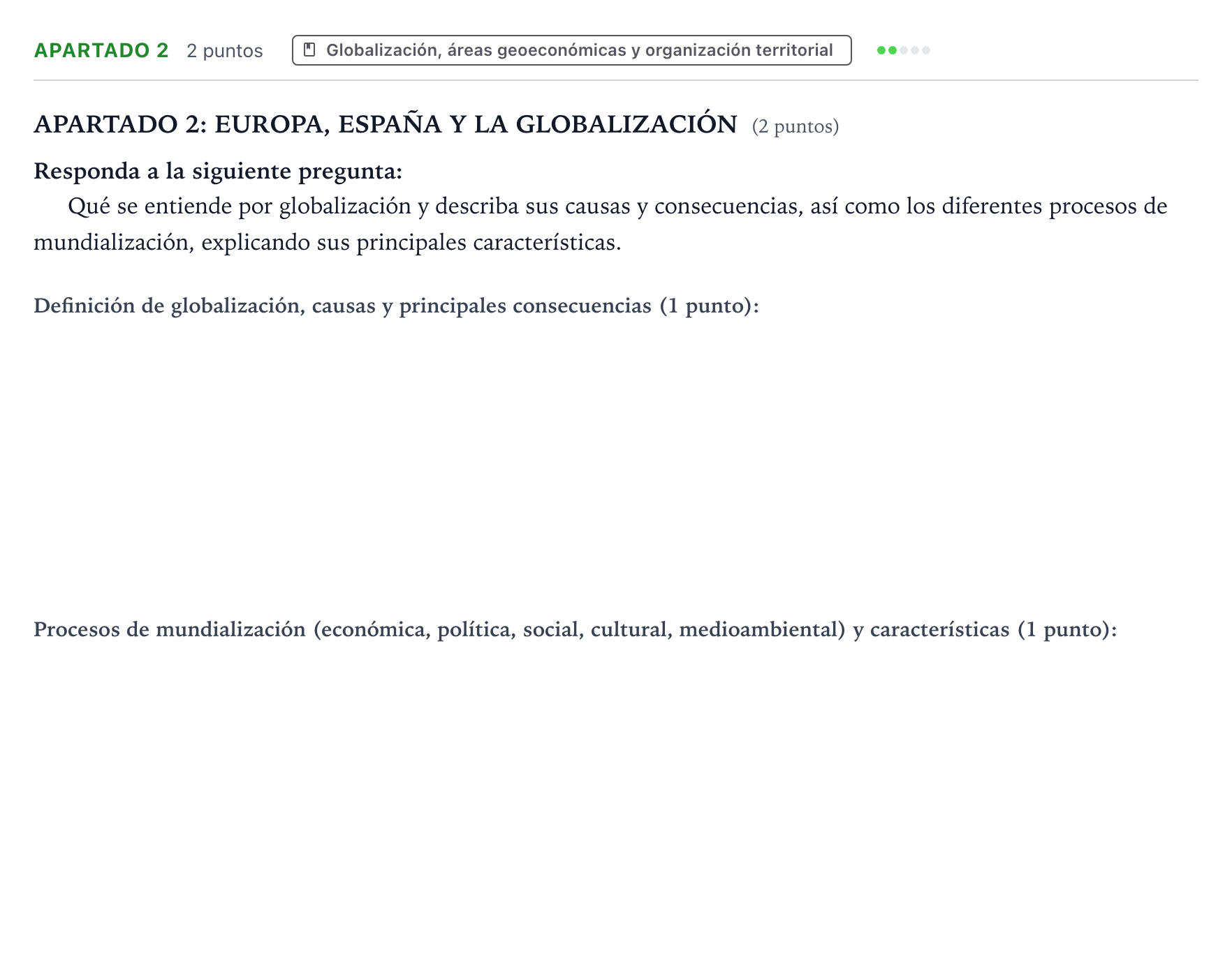 Enunciado: Apartado 2 · Geografía PAU Aragón Ordinaria 2025