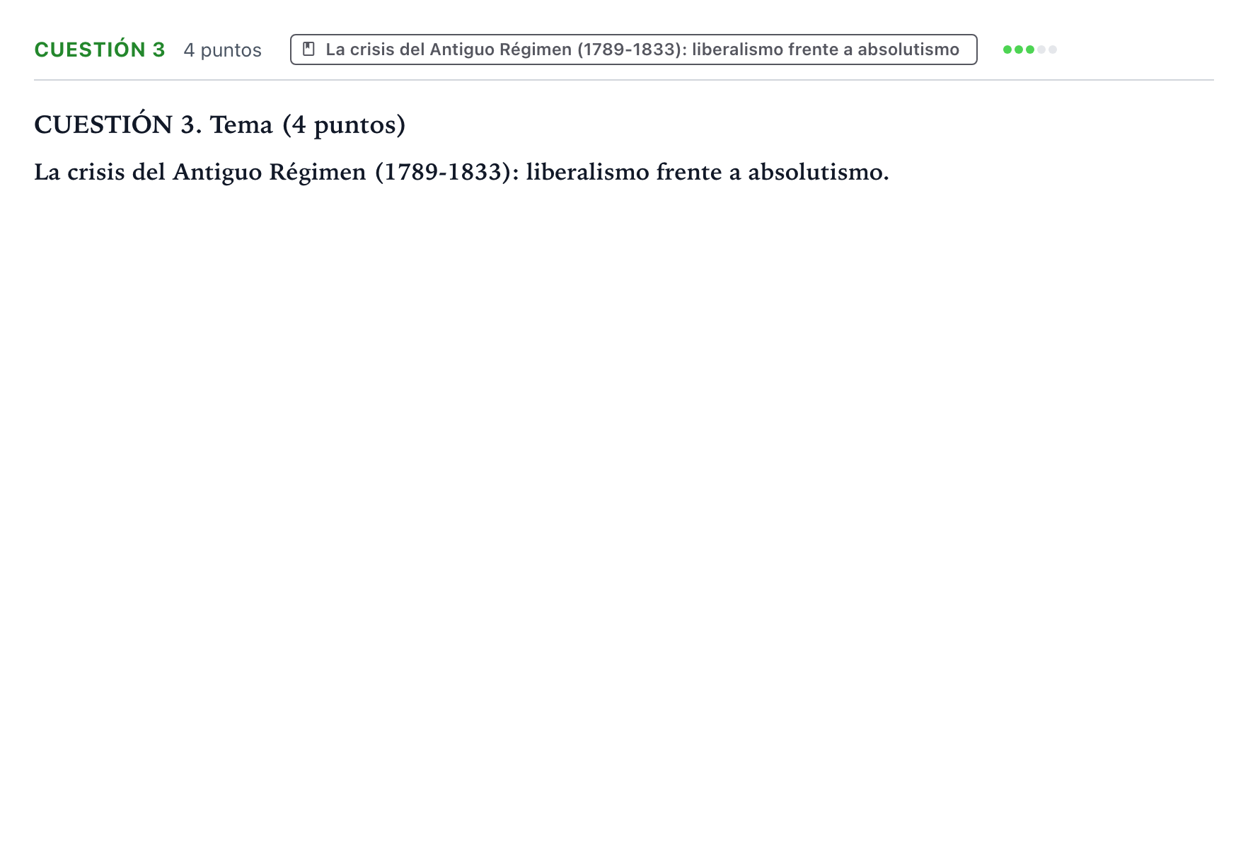 Enunciado: Cuestión 3 - La crisis del Antiguo Régimen (1789-… · Historia de España PAU Aragón Extraordinaria 2025