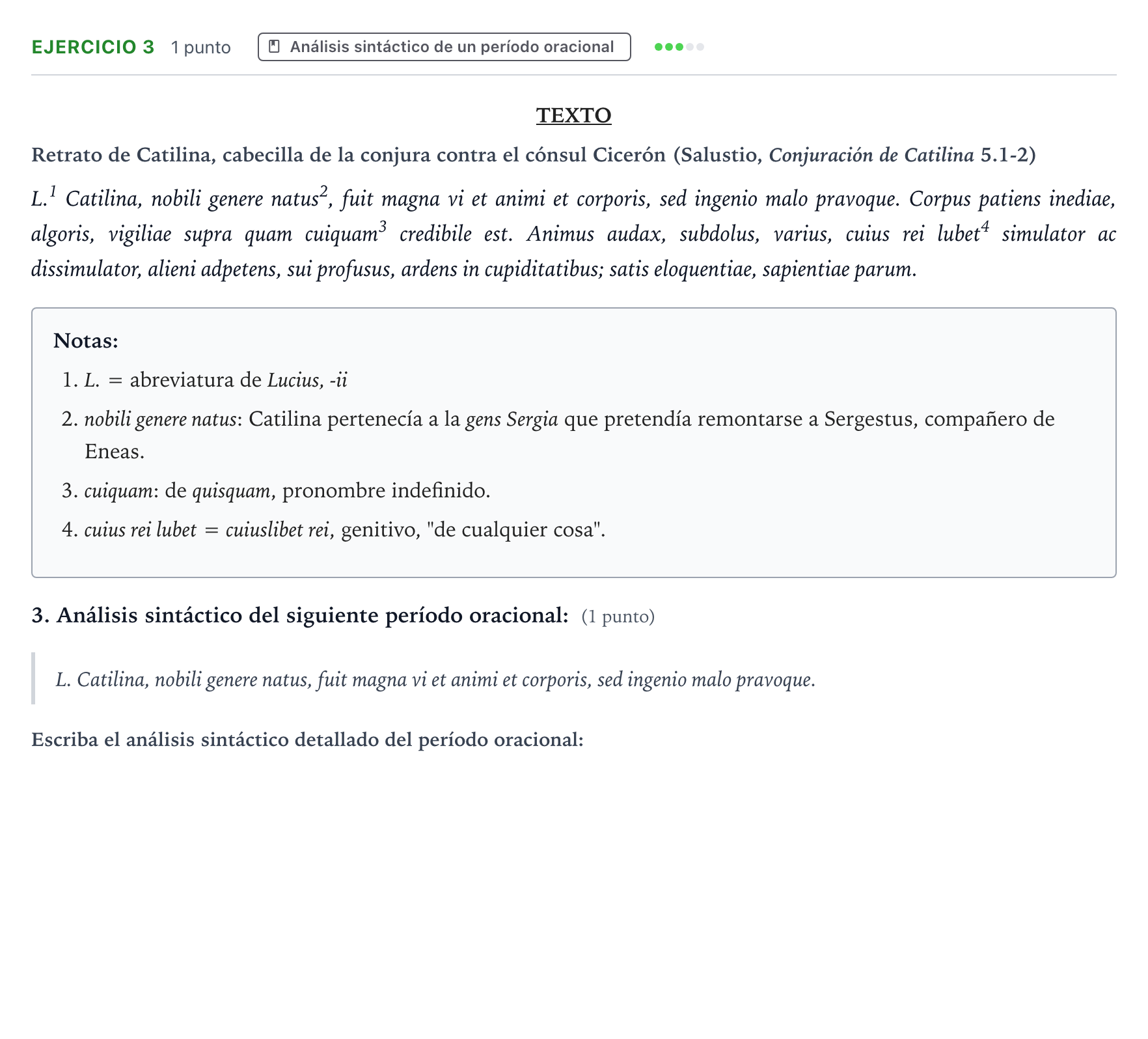 Enunciado: Problema 3 · Latín II PAU Aragón Extraordinaria 2025