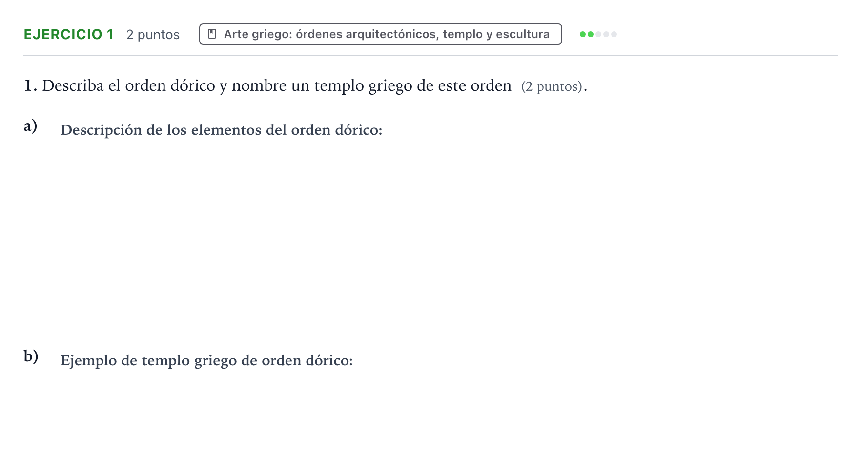 Enunciado: Problema 1 · Historia del Arte PAU Aragón Ordinaria 2025