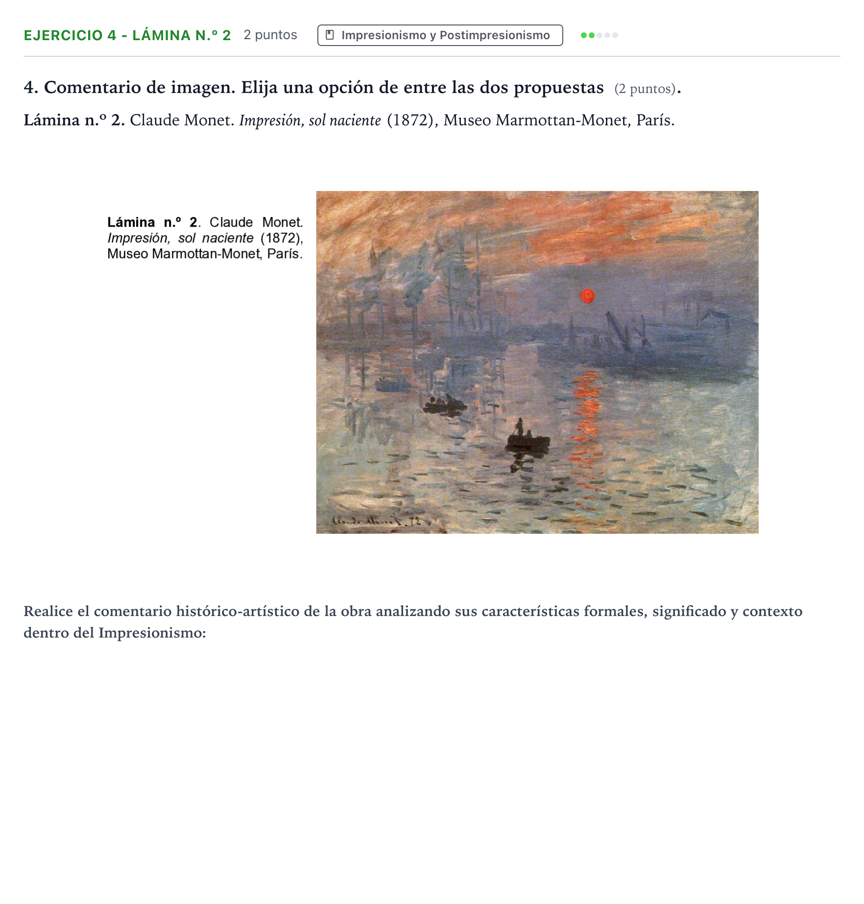 Enunciado: Ejercicio 4 - Lámina n.º 2 · Historia del Arte PAU Aragón Ordinaria 2025