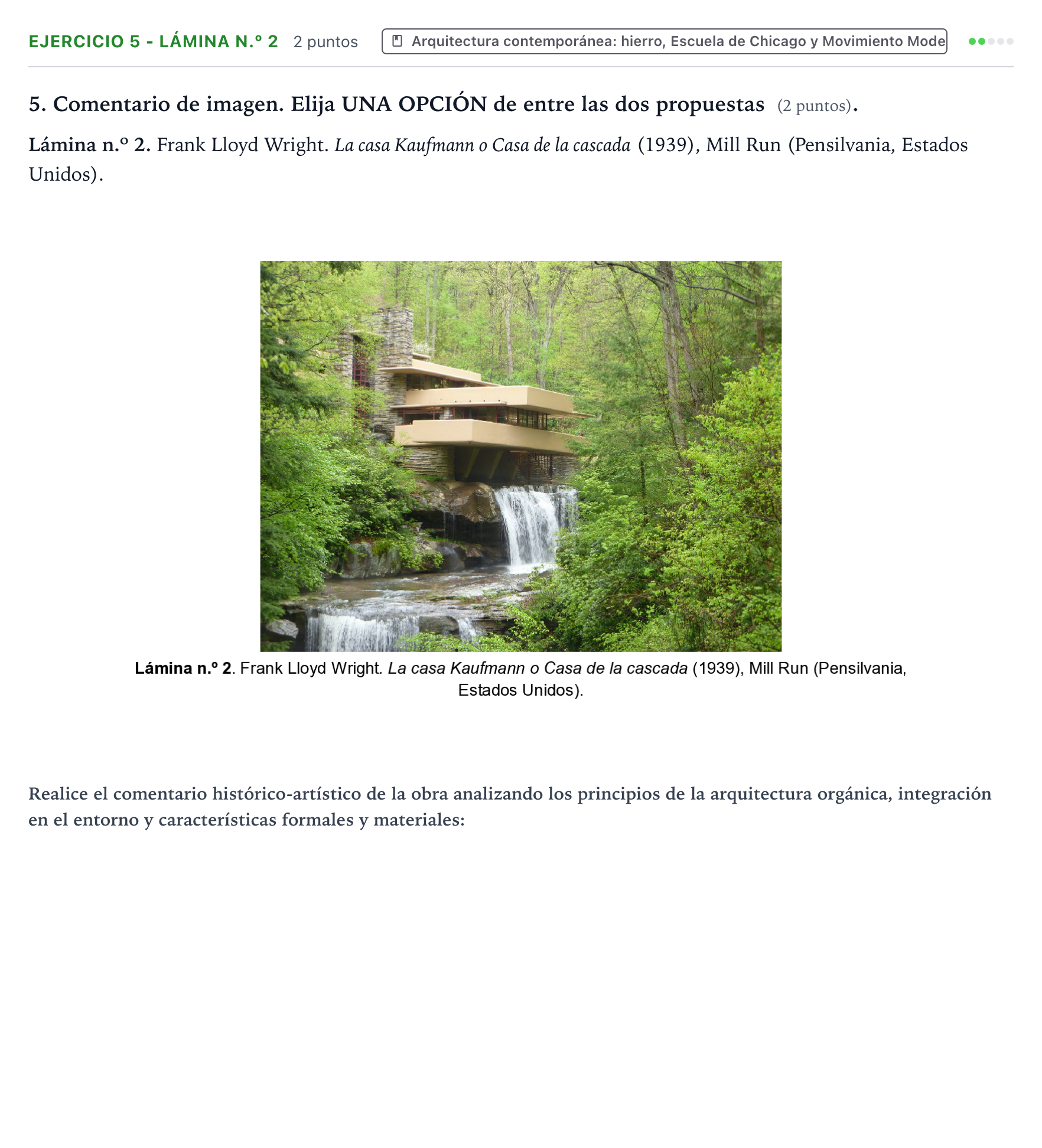 Enunciado: Ejercicio 5 - Lámina n.º 2 · Historia del Arte PAU Aragón Ordinaria 2025