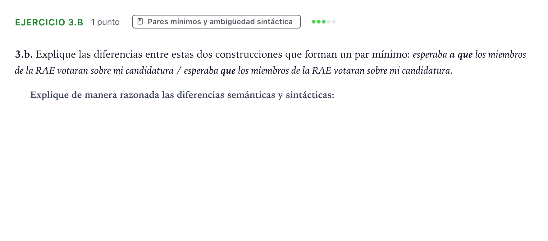 Enunciado: Ejercicio 3.b · Lengua Castellana y Literatura II PAU Aragón Extraordinaria 2025