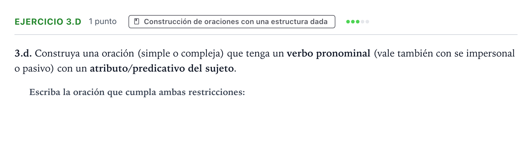 Enunciado: Ejercicio 3.d · Lengua Castellana y Literatura II PAU Aragón Extraordinaria 2025