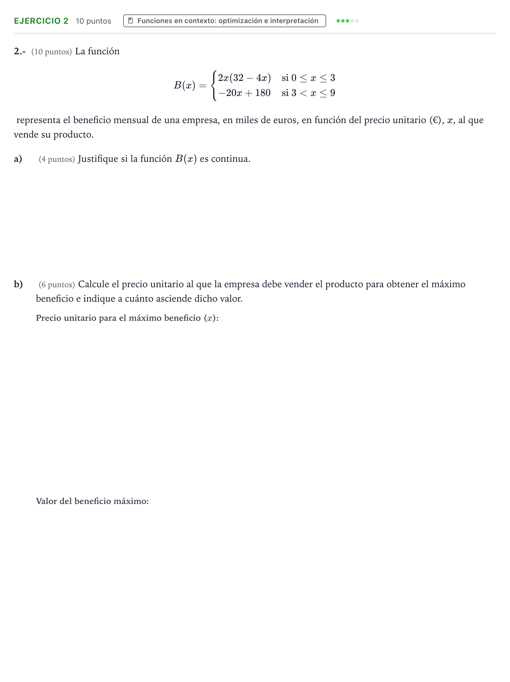 Enunciado: Problema 2 · Matemáticas aplicadas a las Ciencias Sociales II PAU Aragón Extraordinaria 2025