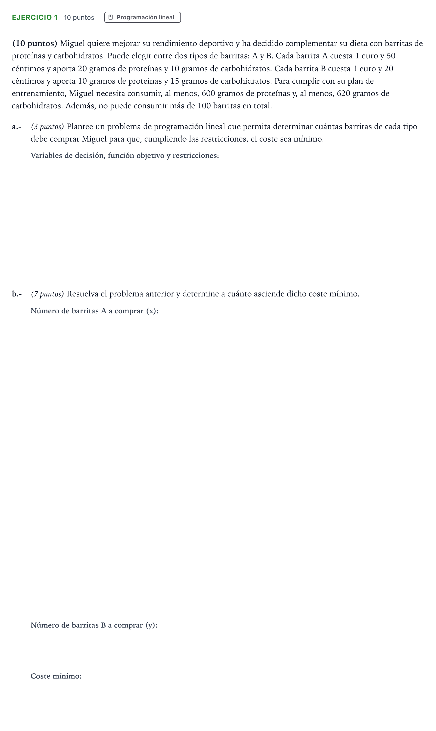 Enunciado: Problema 1 · Matemáticas aplicadas a las Ciencias Sociales II PAU Aragón Ordinaria 2025