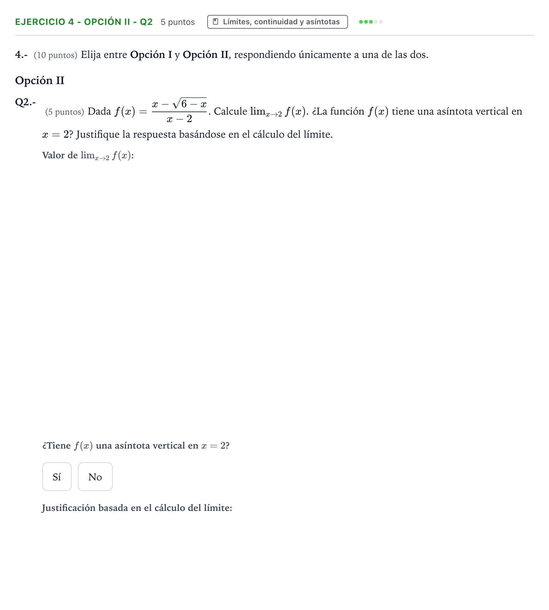 Enunciado: Ejercicio 4 - Opción II - Q2 · Matemáticas aplicadas a las Ciencias Sociales II PAU Aragón Ordinaria 2025