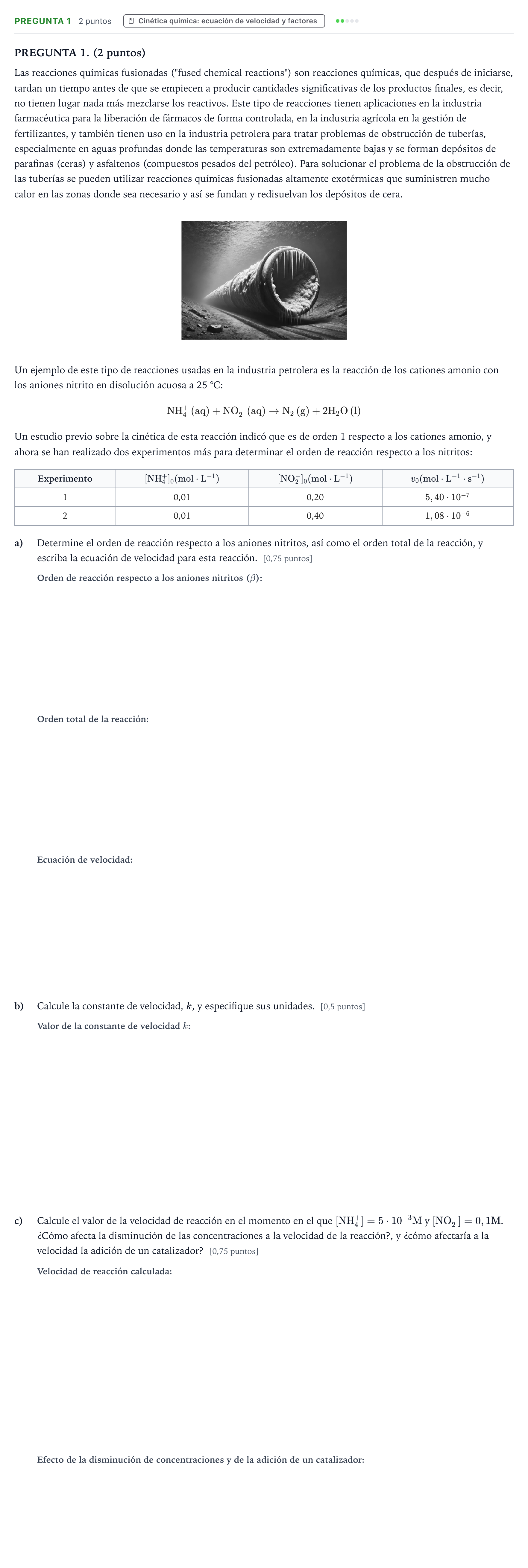 Enunciado: Pregunta 1 · Química PAU Aragón Extraordinaria 2025