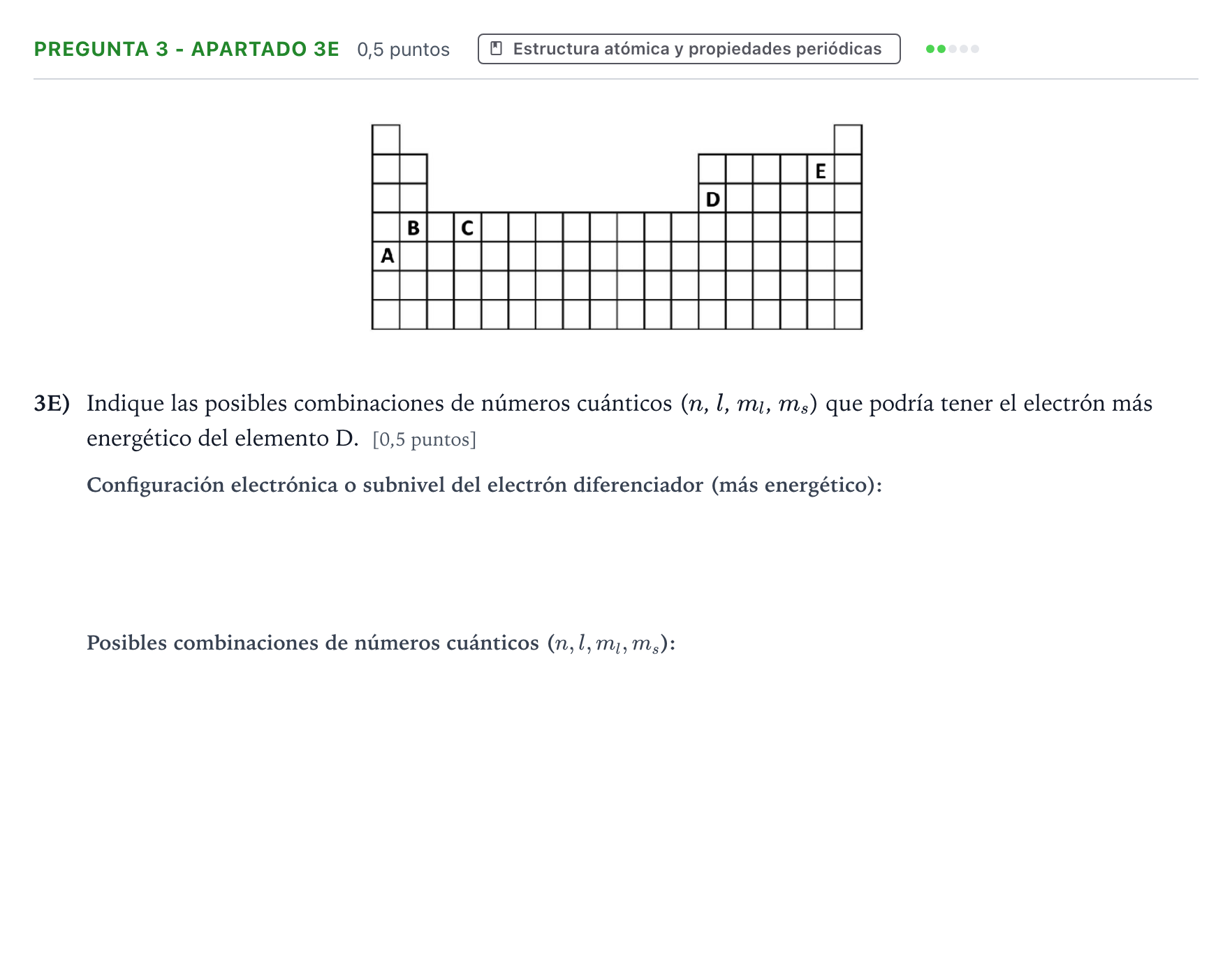 Enunciado: Pregunta 3 - Apartado 3E · Química PAU Aragón Ordinaria 2025