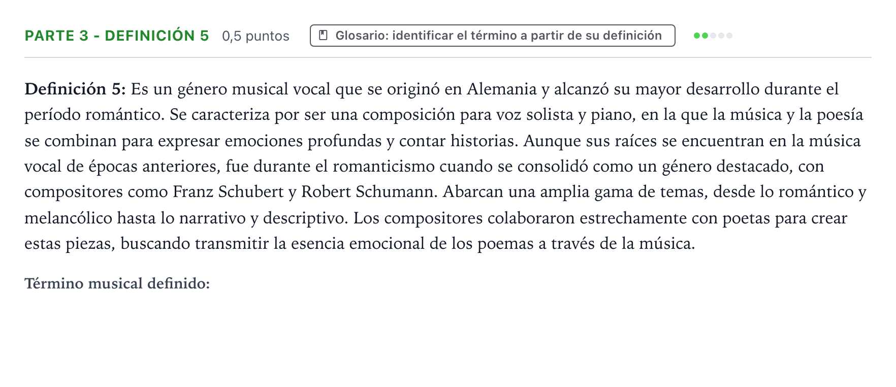 Enunciado: Ejercicio Parte 3 - Definición 5 · Análisis Musical II PAU Aragón Ordinaria 2025