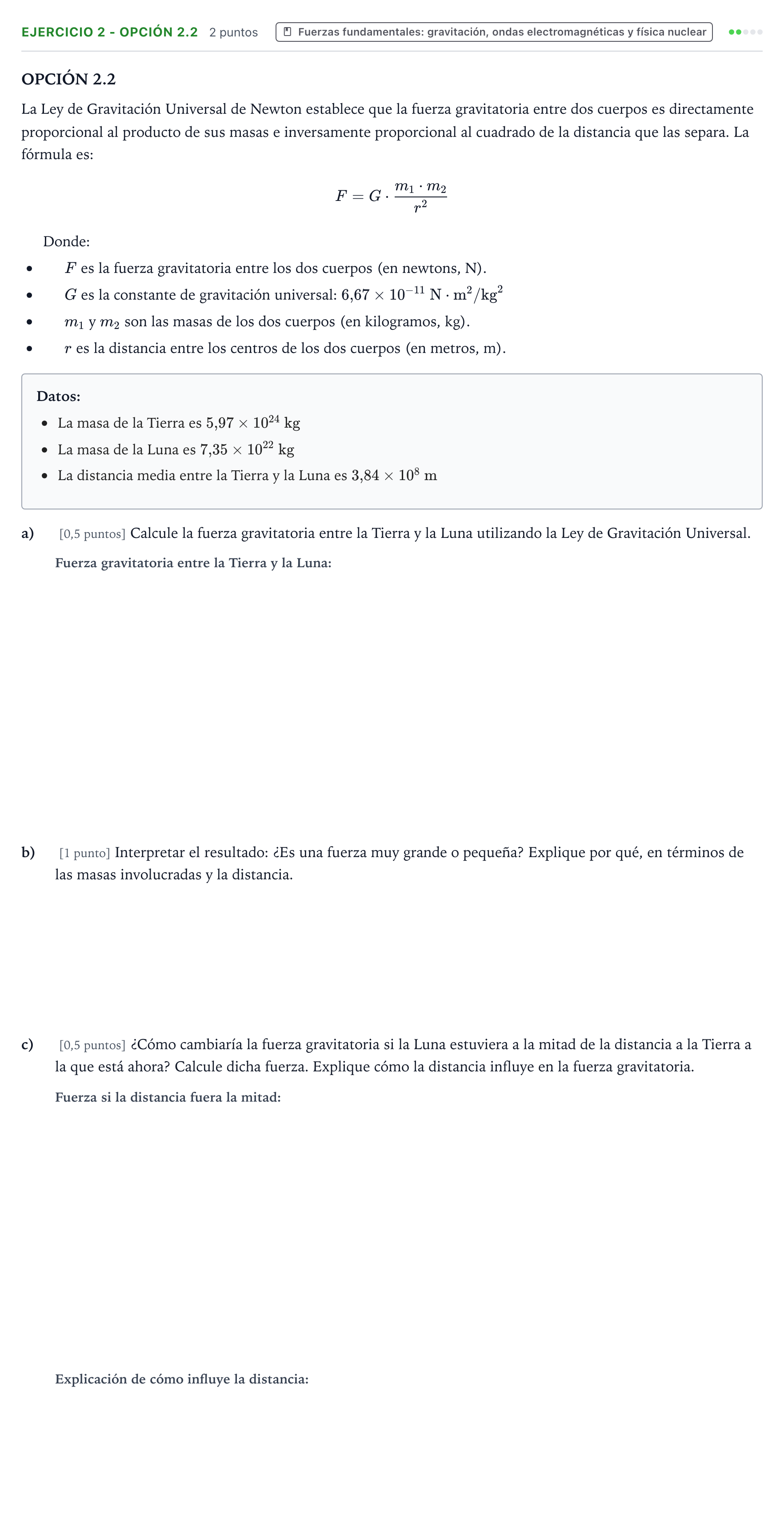 Enunciado: Ejercicio 2 - Opción 2.2 · Ciencias Generales PAU Aragón Extraordinaria 2025