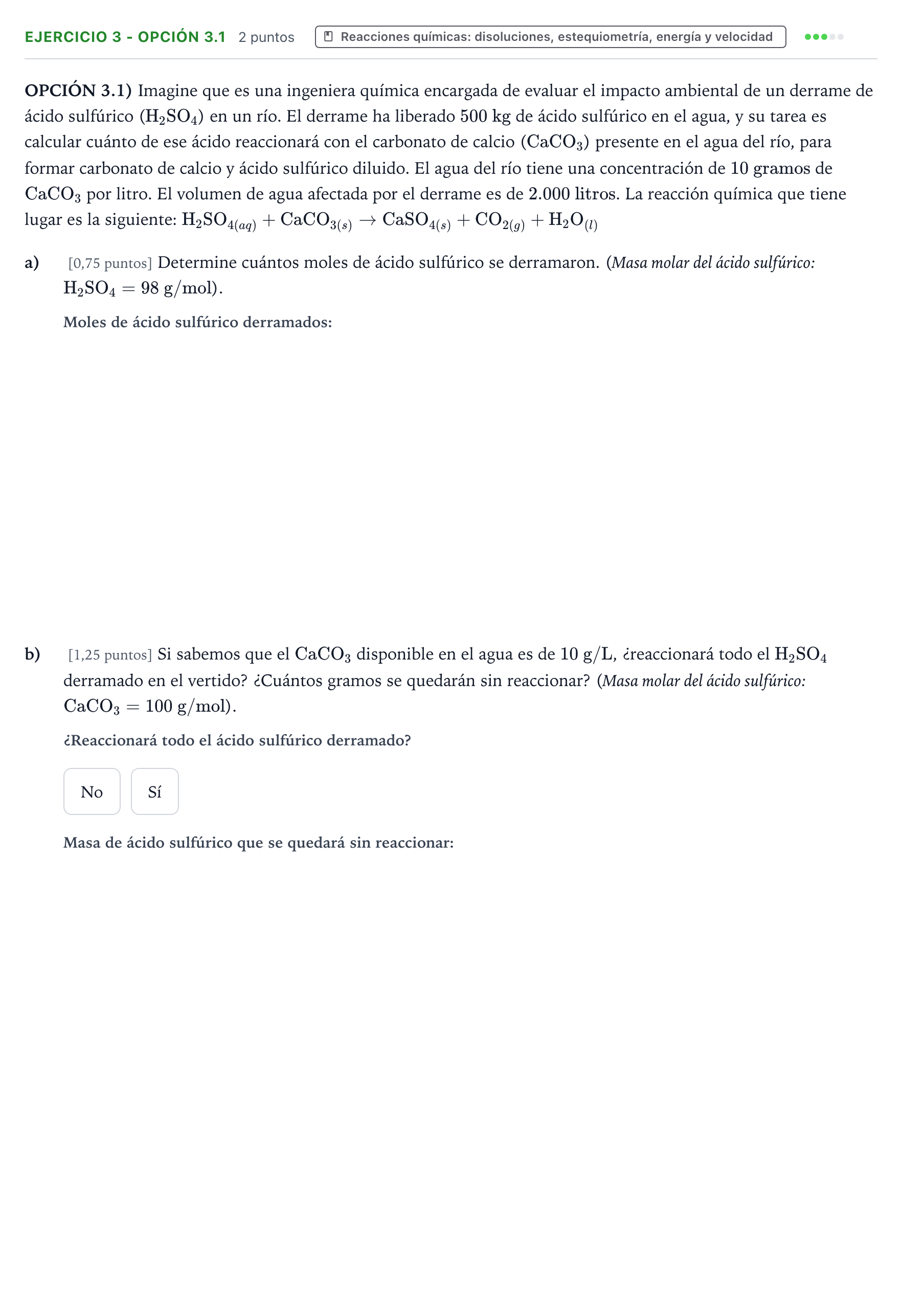 Enunciado: Ejercicio 3 - Opción 3.1 · Ciencias Generales PAU Aragón Extraordinaria 2025
