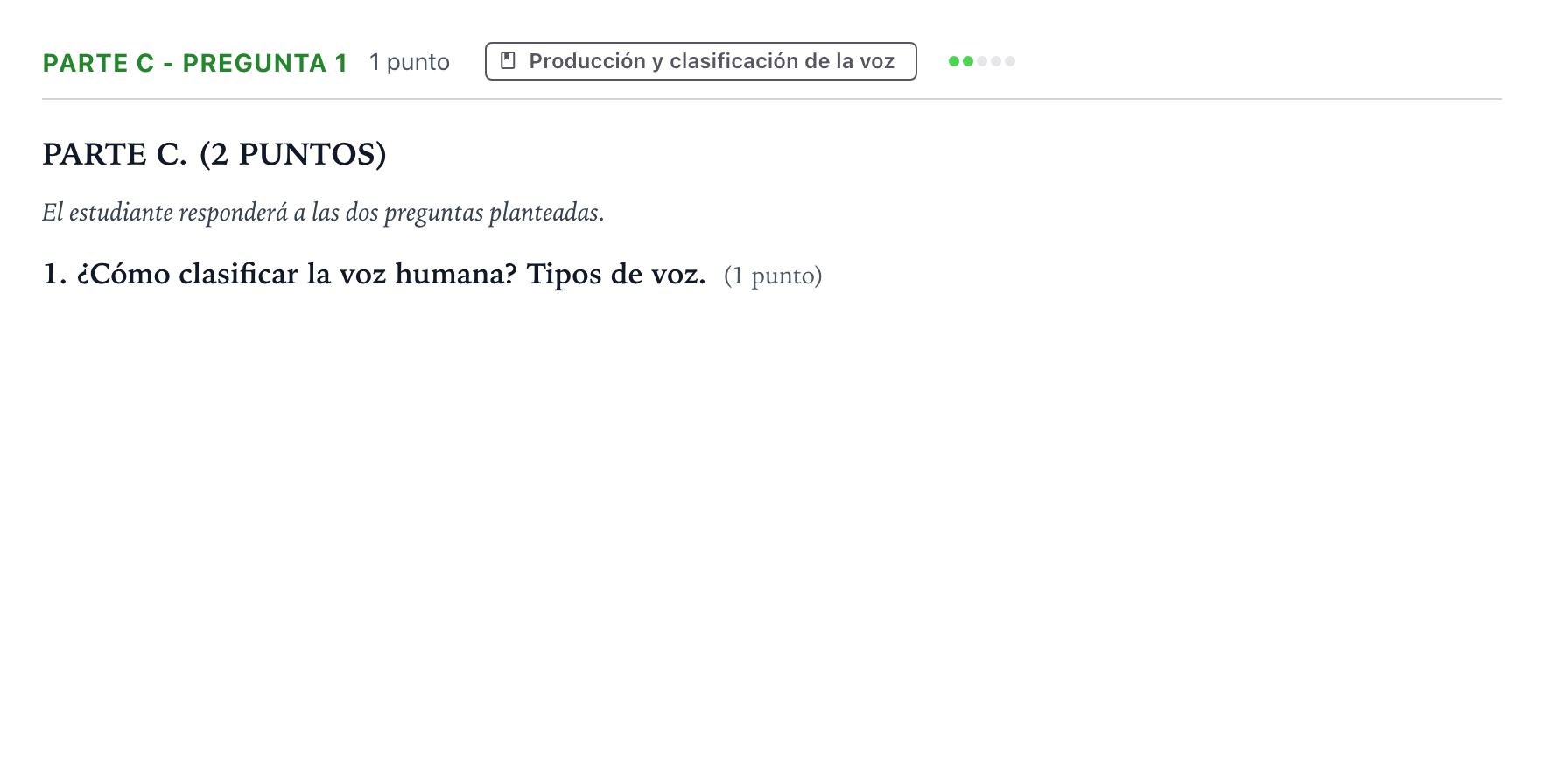Enunciado: Ejercicio Parte C - Pregunta 1 · Coro y Técnica Vocal PAU Aragón Ordinaria 2025