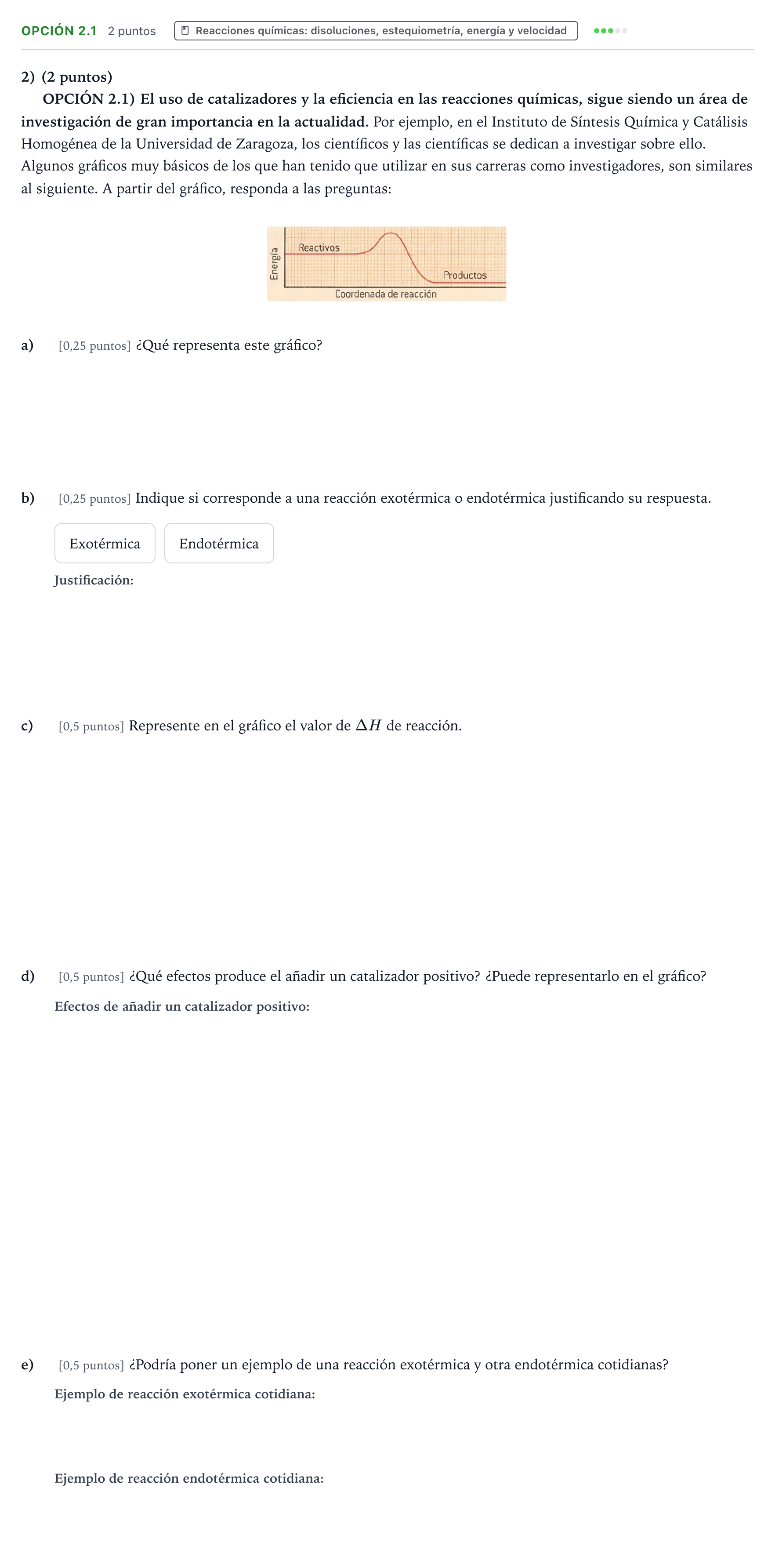 Enunciado: Opción 2.1 · Ciencias Generales PAU Aragón Ordinaria 2025