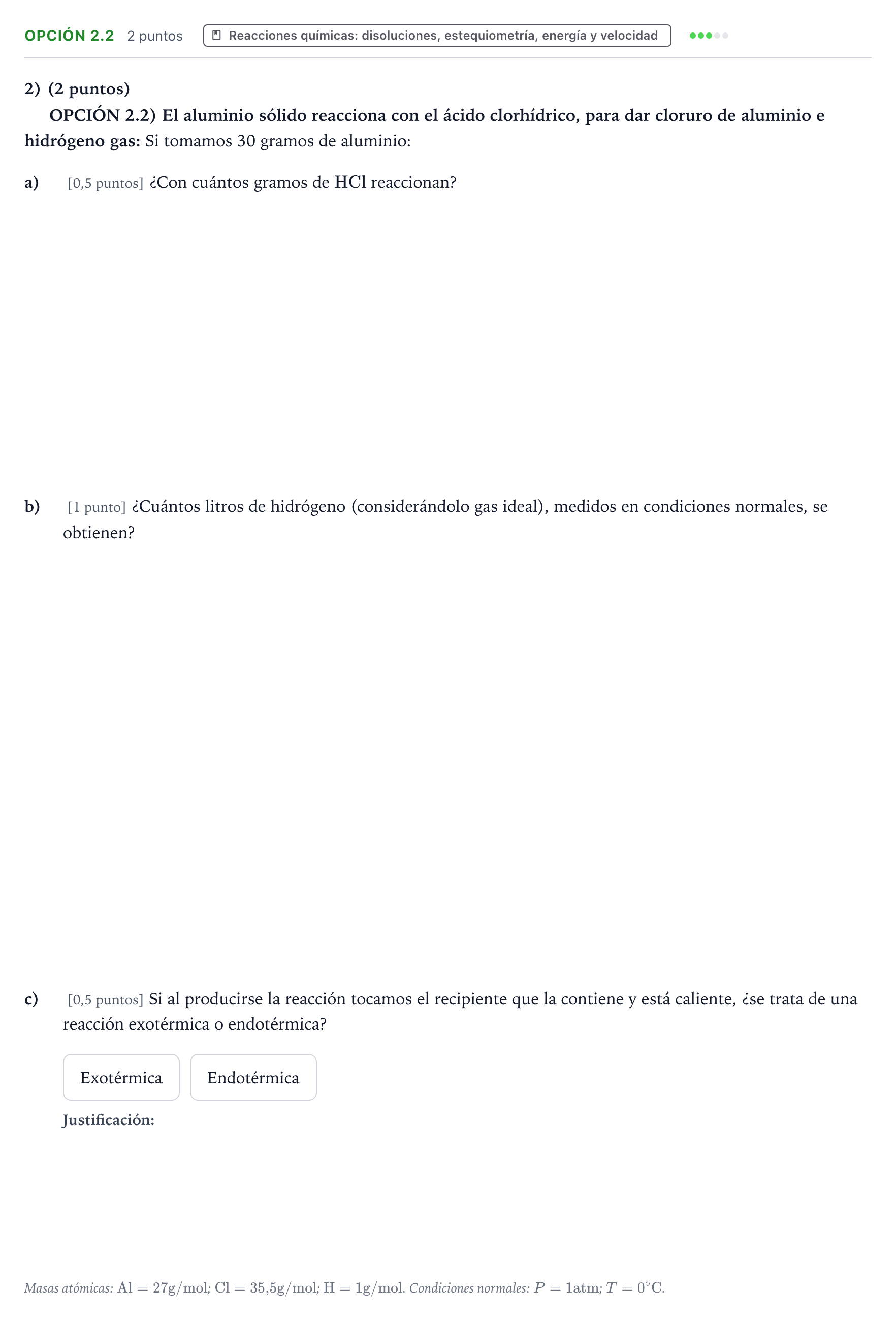 Enunciado: Opción 2.2 · Ciencias Generales PAU Aragón Ordinaria 2025