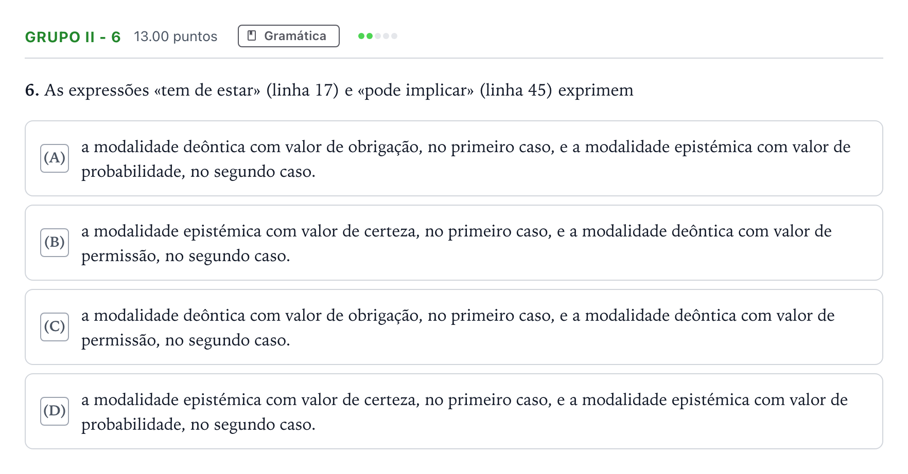 Enunciado: Grupo II - 6 · Exame Nacional Português 2.ª fase 2026