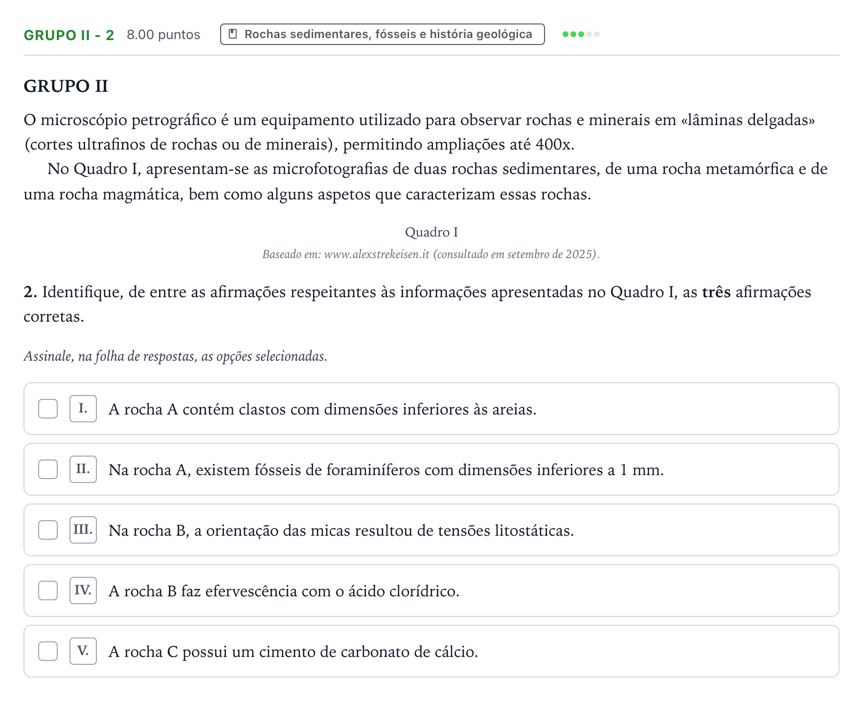 Enunciado: Grupo II - 2 · Exame Nacional Biologia e Geologia Época especial 2026