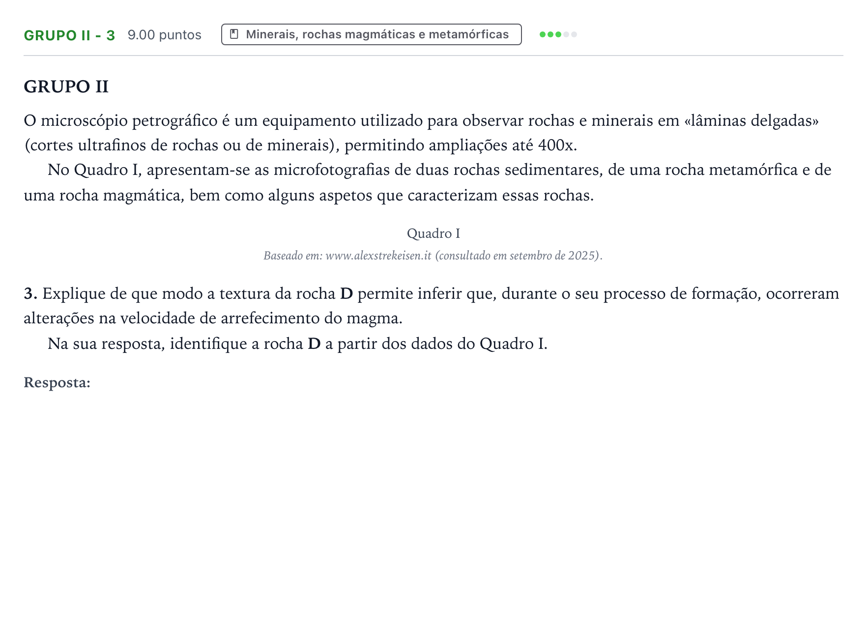 Enunciado: Grupo II - 3 · Exame Nacional Biologia e Geologia Época especial 2026