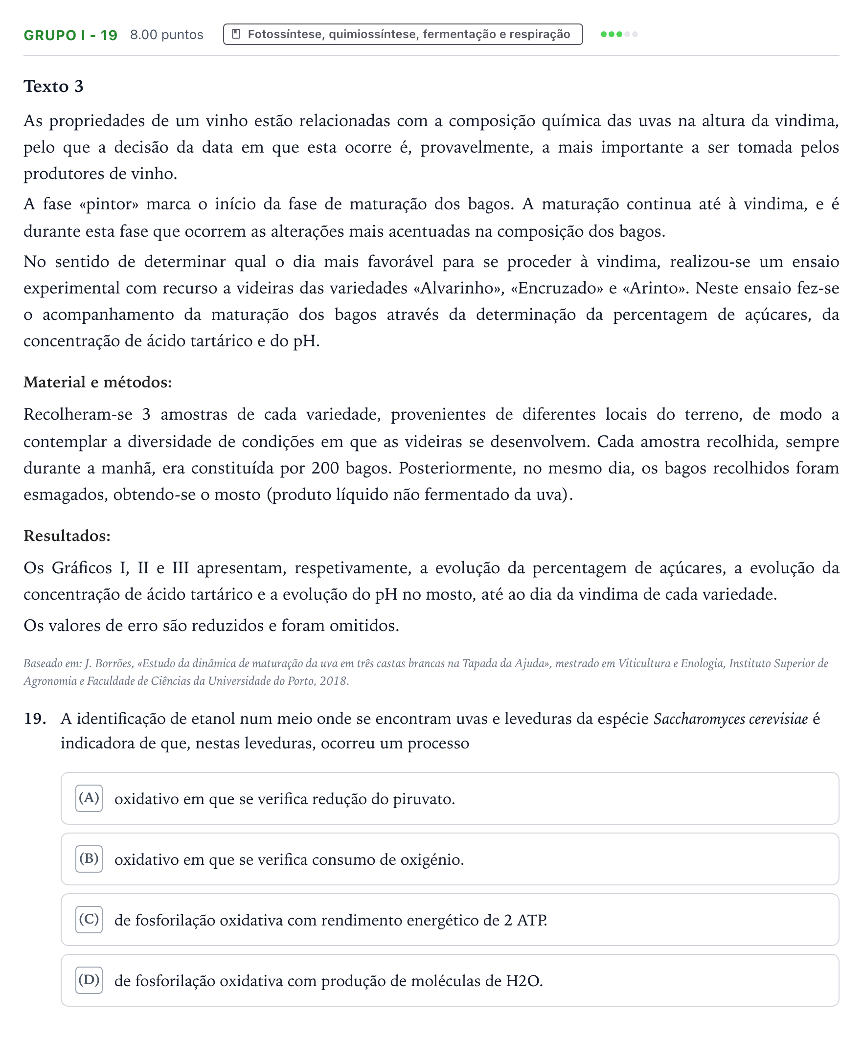 Enunciado: Grupo I - 19 · Exame Nacional Biologia e Geologia Época especial 2026