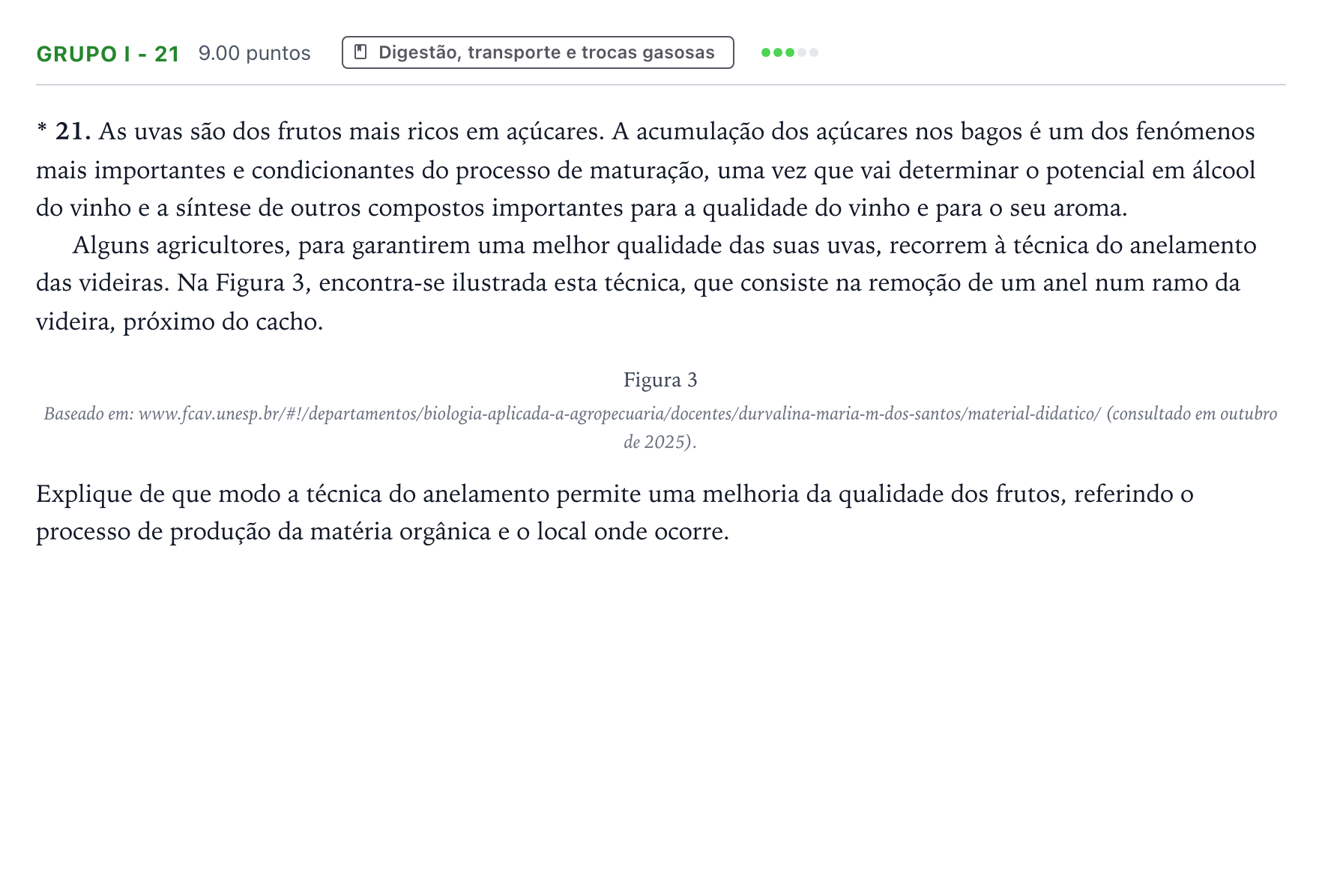 Enunciado: Grupo I - 21 · Exame Nacional Biologia e Geologia Época especial 2026