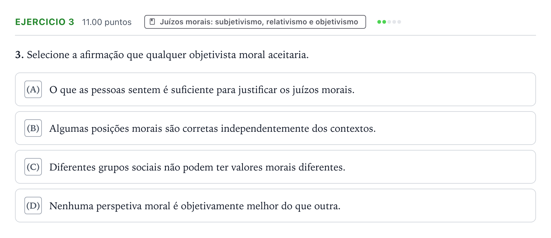 Enunciado: Exercício 3 · Exame Nacional Filosofia Época especial 2026
